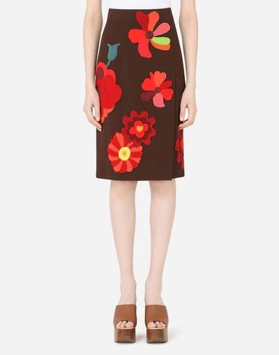 Dolce & Gabbana o1y0925 Midi Skirt in Chocolate Brown Size 30" / US 8 / IT 44 - 2 Thumbnail