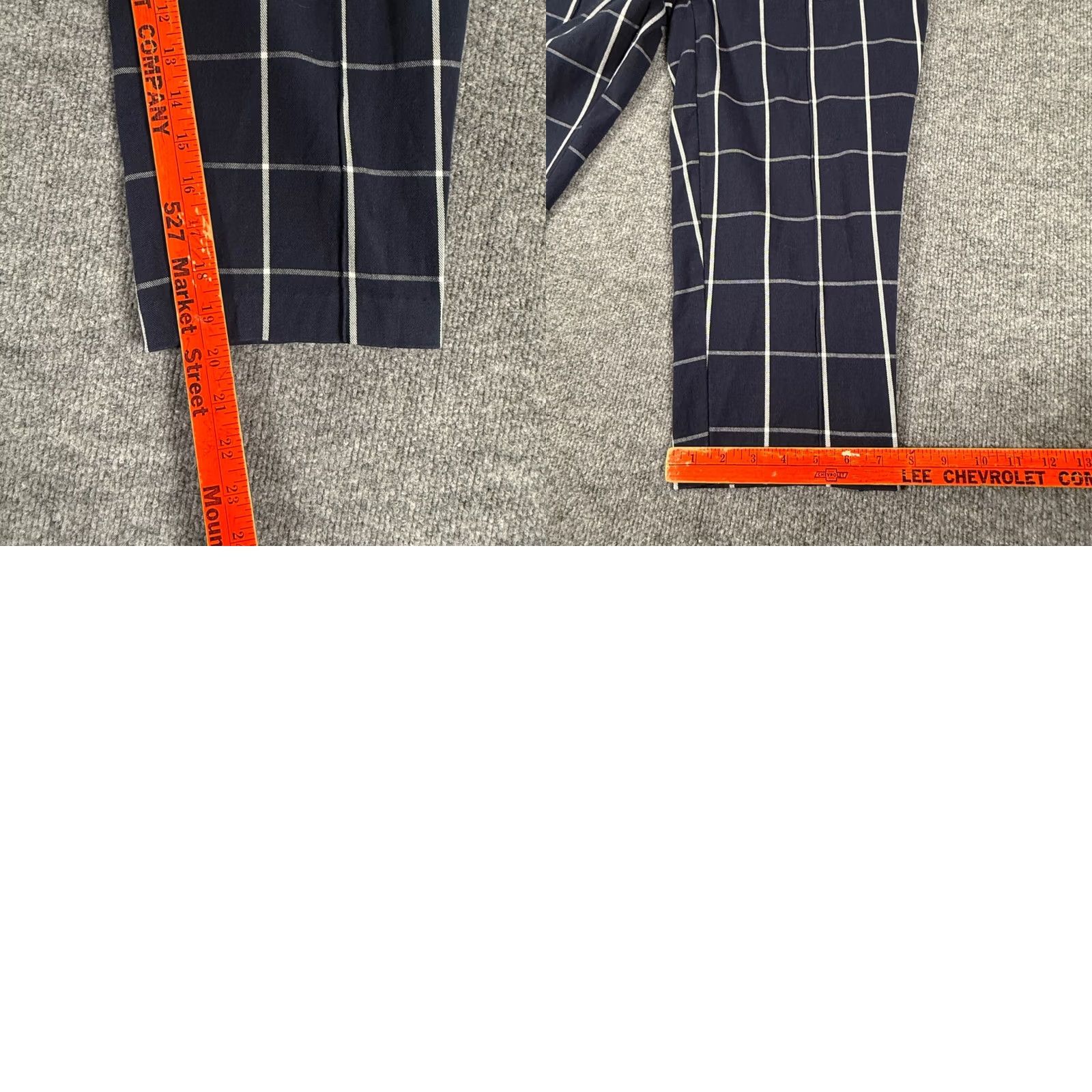 Vintage Time And Tru Dressy Capri Pants Plaid Cropped Navy Blue 14 Women Workwear Casual Cropped Capris with Pockets Size 36" / US 14 / IT 50 - 8 Thumbnail