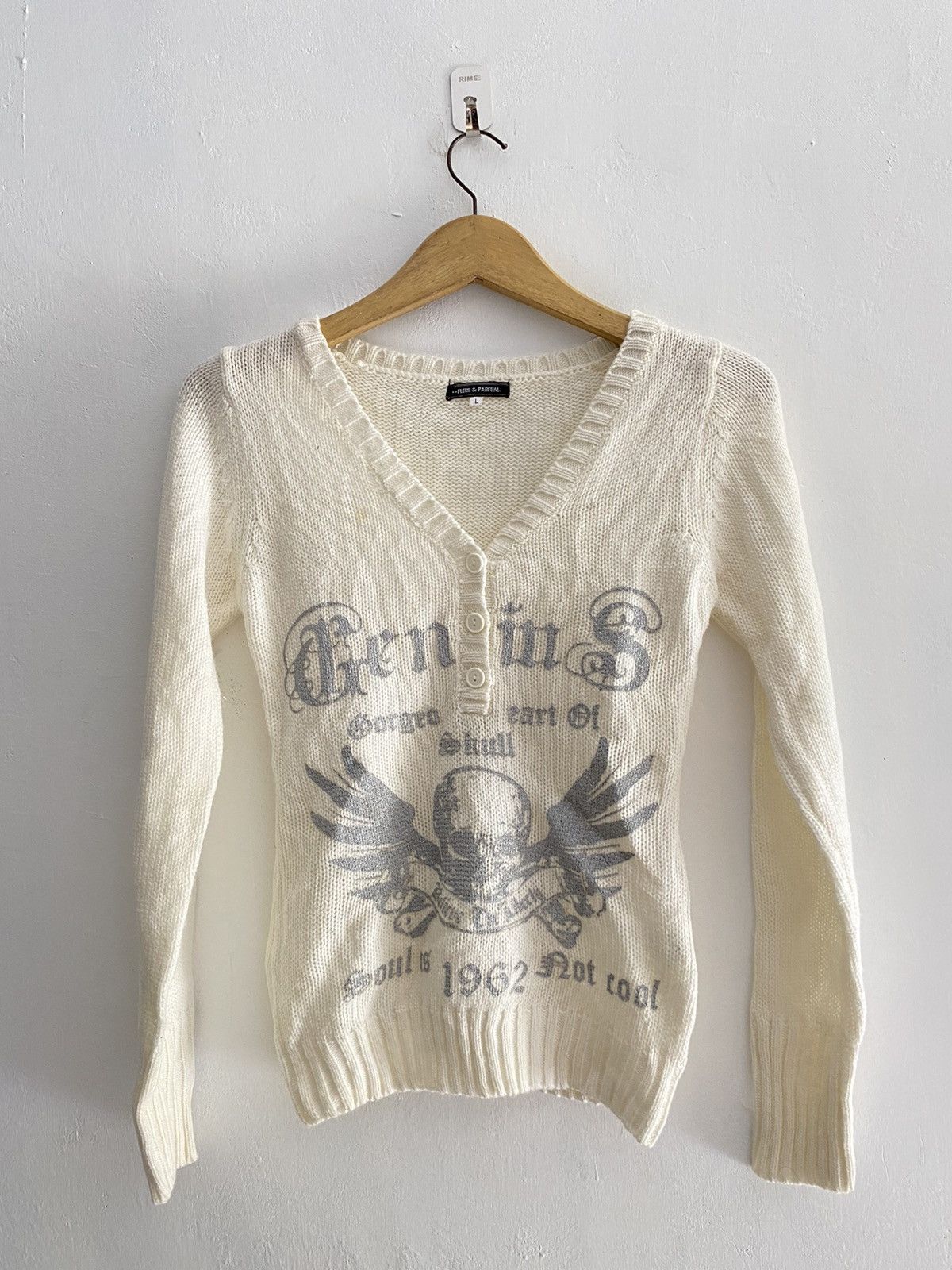 Vintage fleur & parfum poem skull wool knit