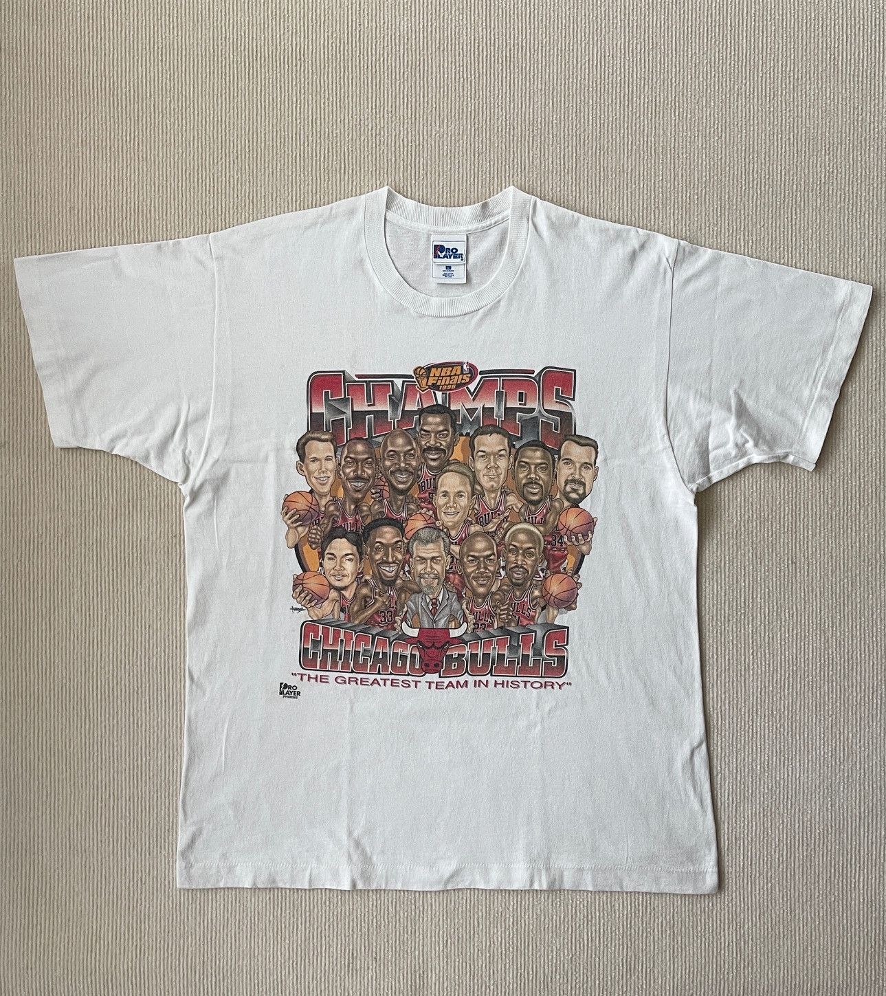 Pro Player Vintage 90s Chicago Bulls 1996 NBA Champs Jordan T-Shirt Size US L / EU 52-54 / 3 - 1 Thumbnail