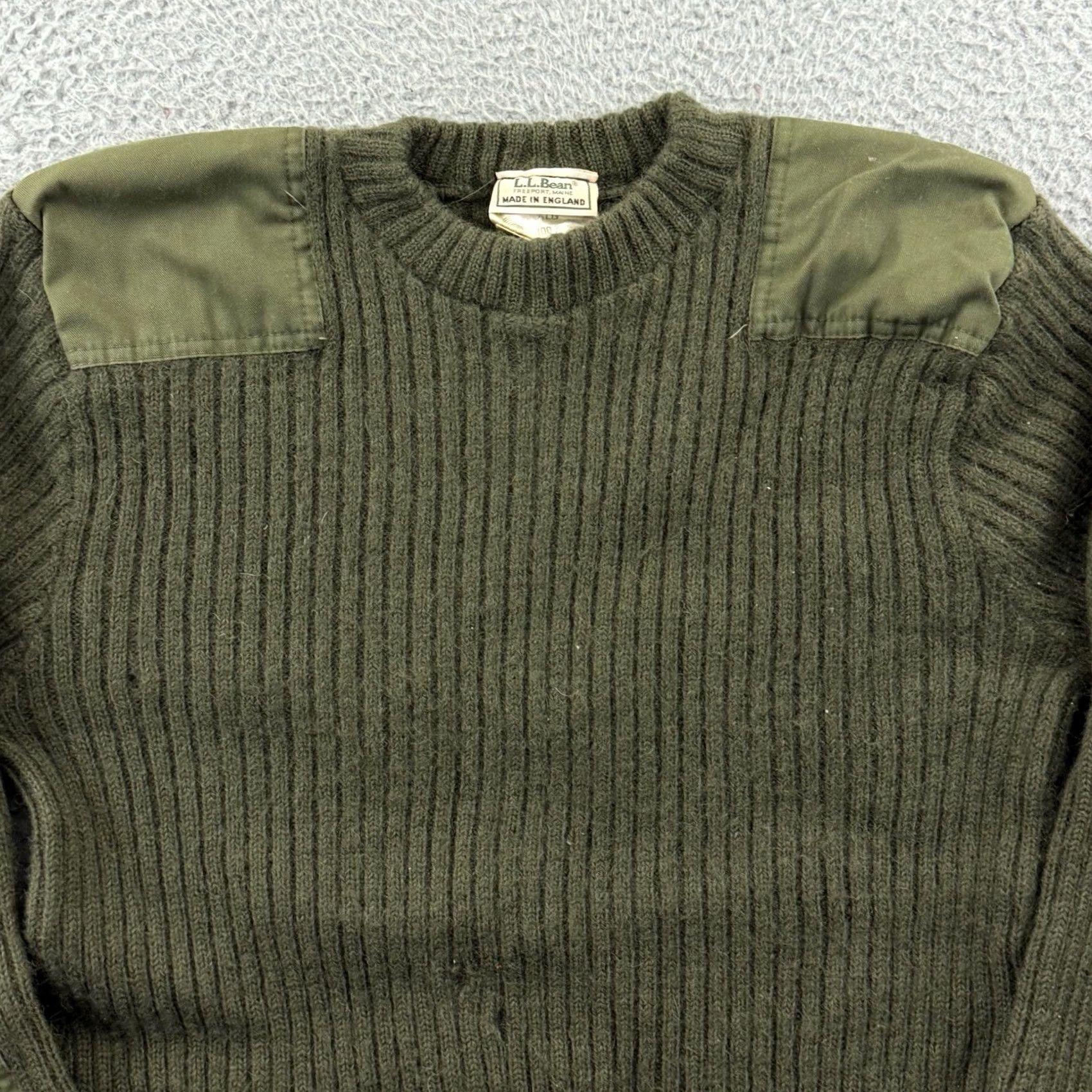 Vintage VINTAGE L.L. Bean Sweater Mens XL Green Pullover Sweatshirt Knit Wool Crew Neck Army 90s Size US XL / EU 56 / 4 - 3 Thumbnail