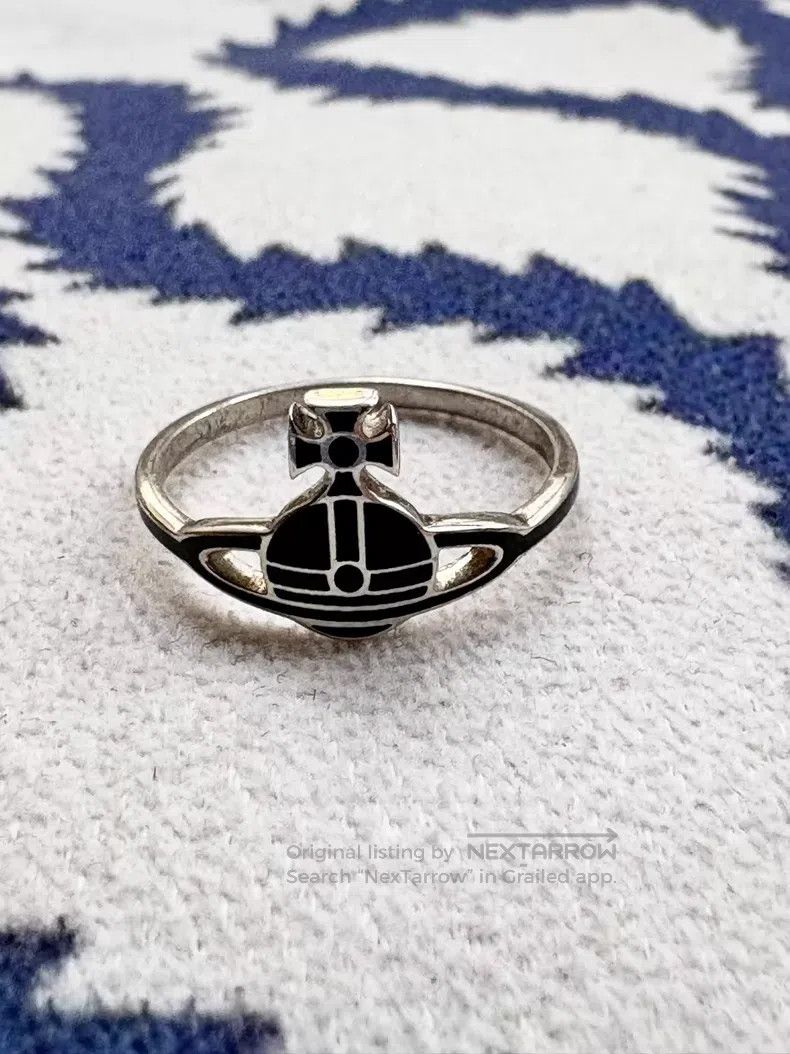 Vivienne Westwood Vivienne Westwood Black enamel Saturn ring Size ONE SIZE - 2 Thumbnail
