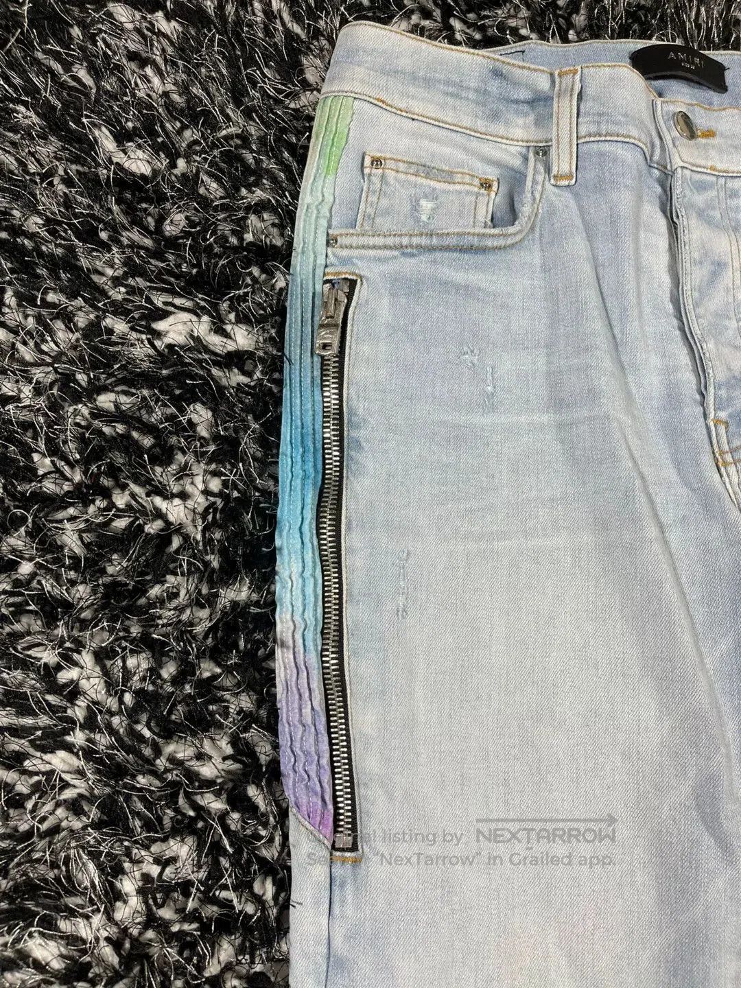 Amiri Amiri Watercolor Half Track Jean. Size US 33 - 4 Thumbnail