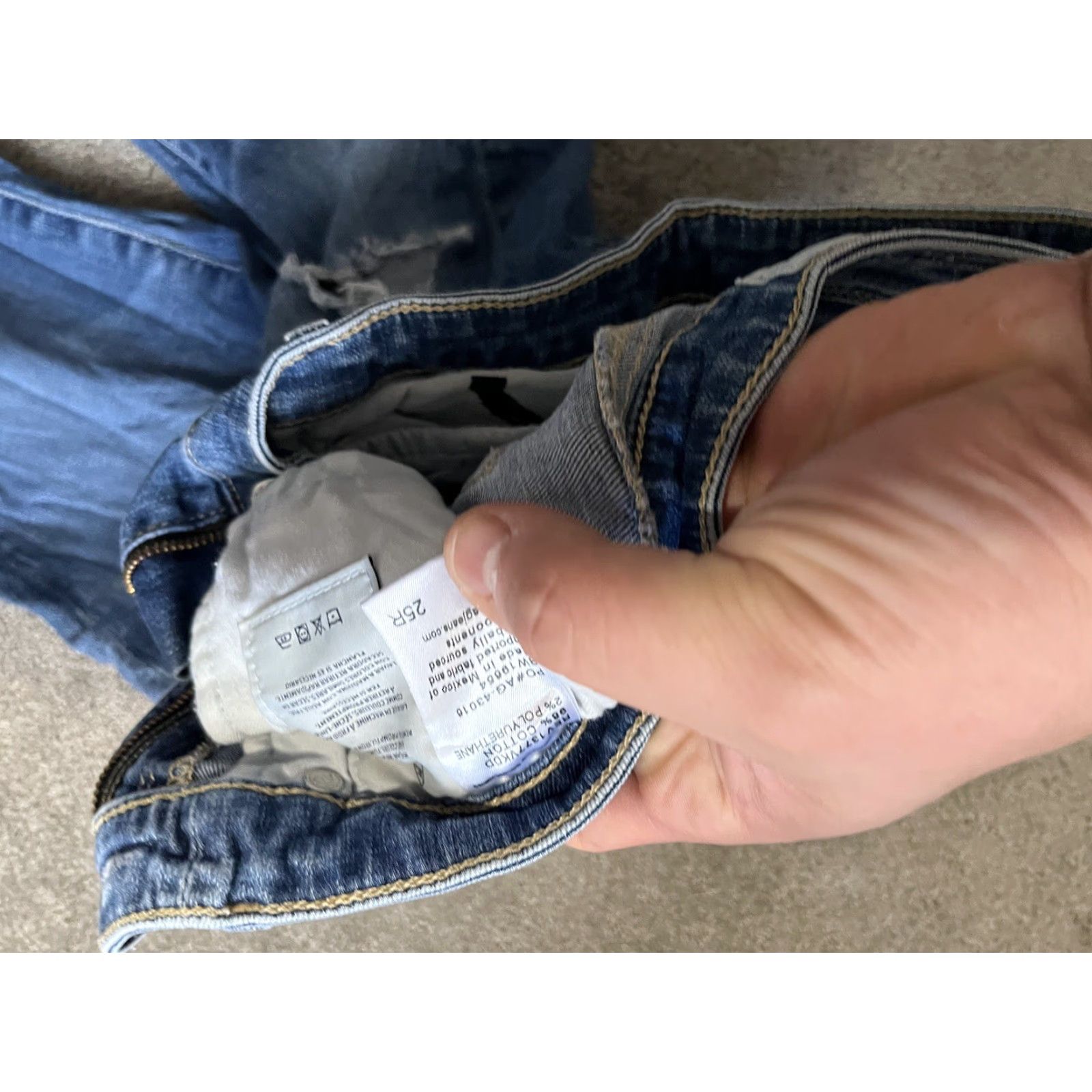 Vintage AG Adriano Goldschmied Stevie Jeans Slim Ankle Women's 25R Blue Denim Size 42" / US 20 - 6 Thumbnail