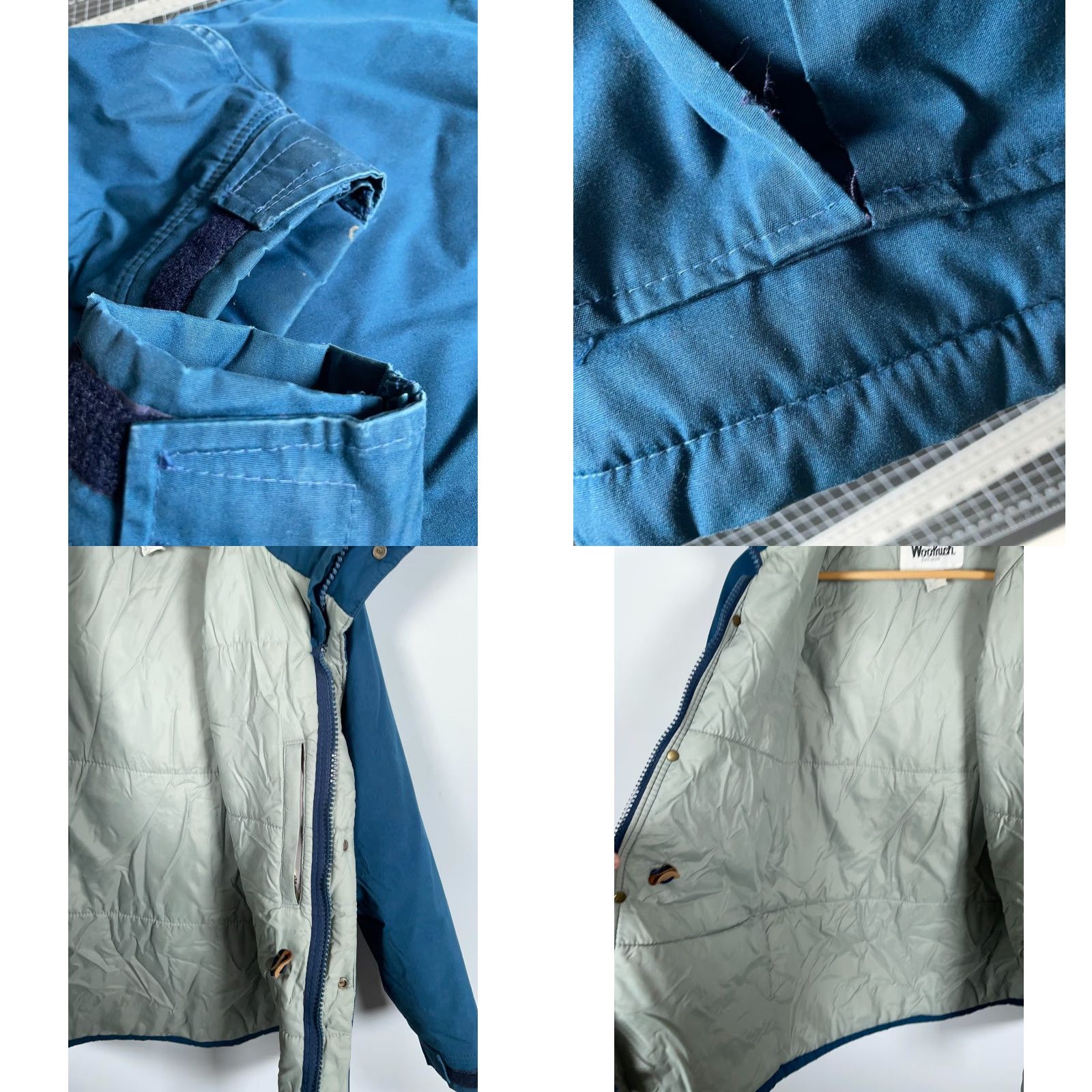 Vintage VINTAGE Woolrich Parka Jacket Mens Medium Blue Full Zip Hooded Lined Pockets Removable Hood 80s Size US M / EU 48-50 / 2 - 8 Thumbnail