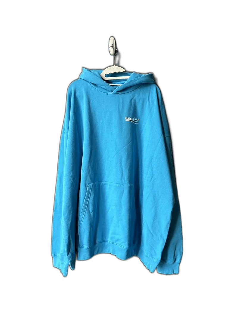 Balenciaga Balenciaga Blue Hoodie with Logo Design Size US XS / EU 42 / 0 - 1 Thumbnail