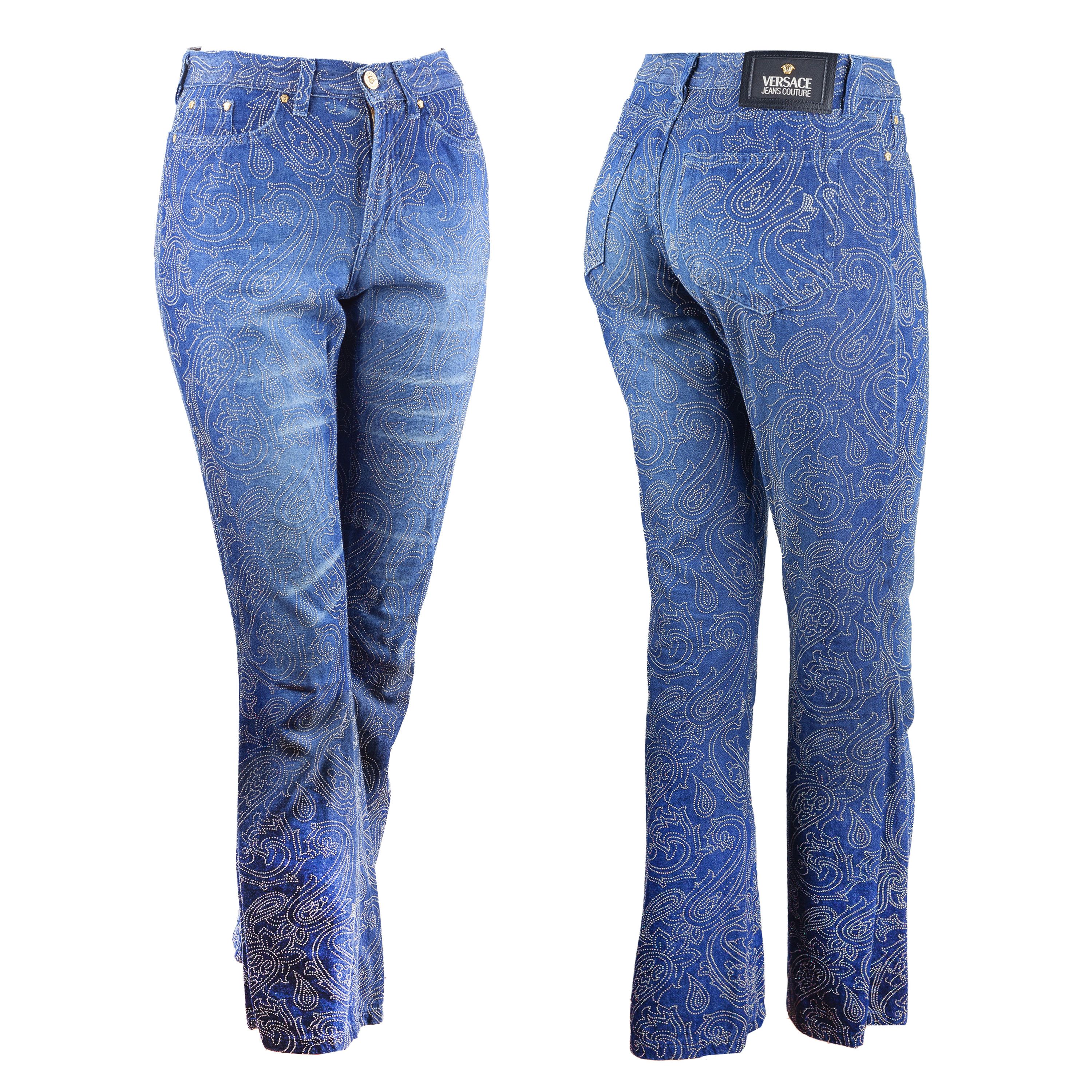 Versace Jeans Couture Versace Jeans Couture Vintage Strass Denim Pants (S) Size 27" / US 4 / IT 40 - 2 Thumbnail