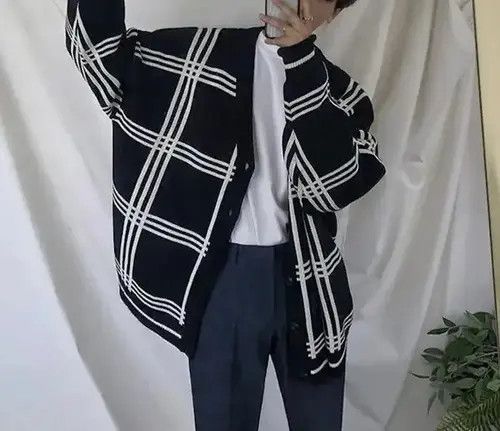 Aran Isles Knitwear × Japanese Brand Flannel Graphic Pattern Detail Black Cardigan Sweater Size US XL / EU 56 / 4 - 3 Thumbnail