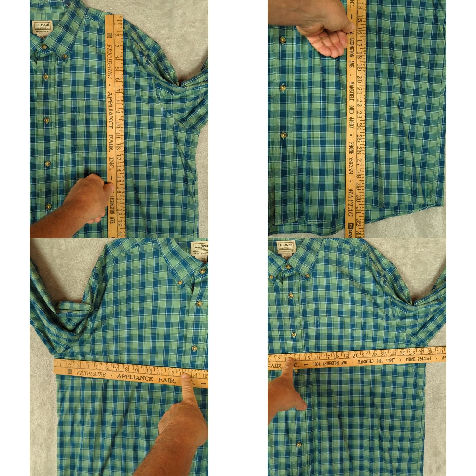 Vintage L.L. Bean Traditional Fit Shirt XXL Green Plaid Long Sleeve Button-Up Mens Big & Tall Size US XXL / EU 58 / 5 - 9 Thumbnail