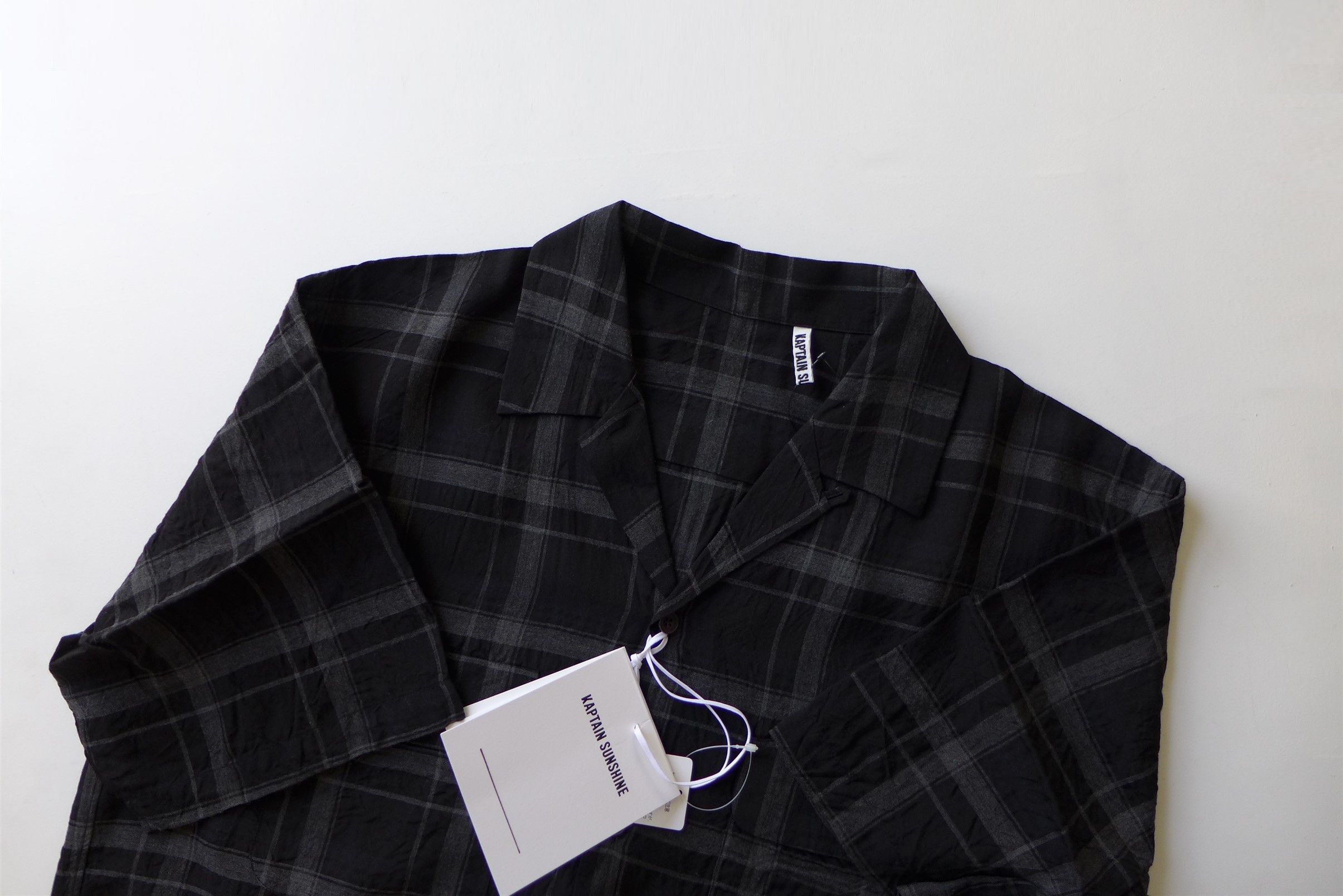 Kaptain Sunshine Kaptain Sunshine Short Sleeve Shirt - Black Plaid Size US L / EU 52-54 / 3 - 9 Thumbnail