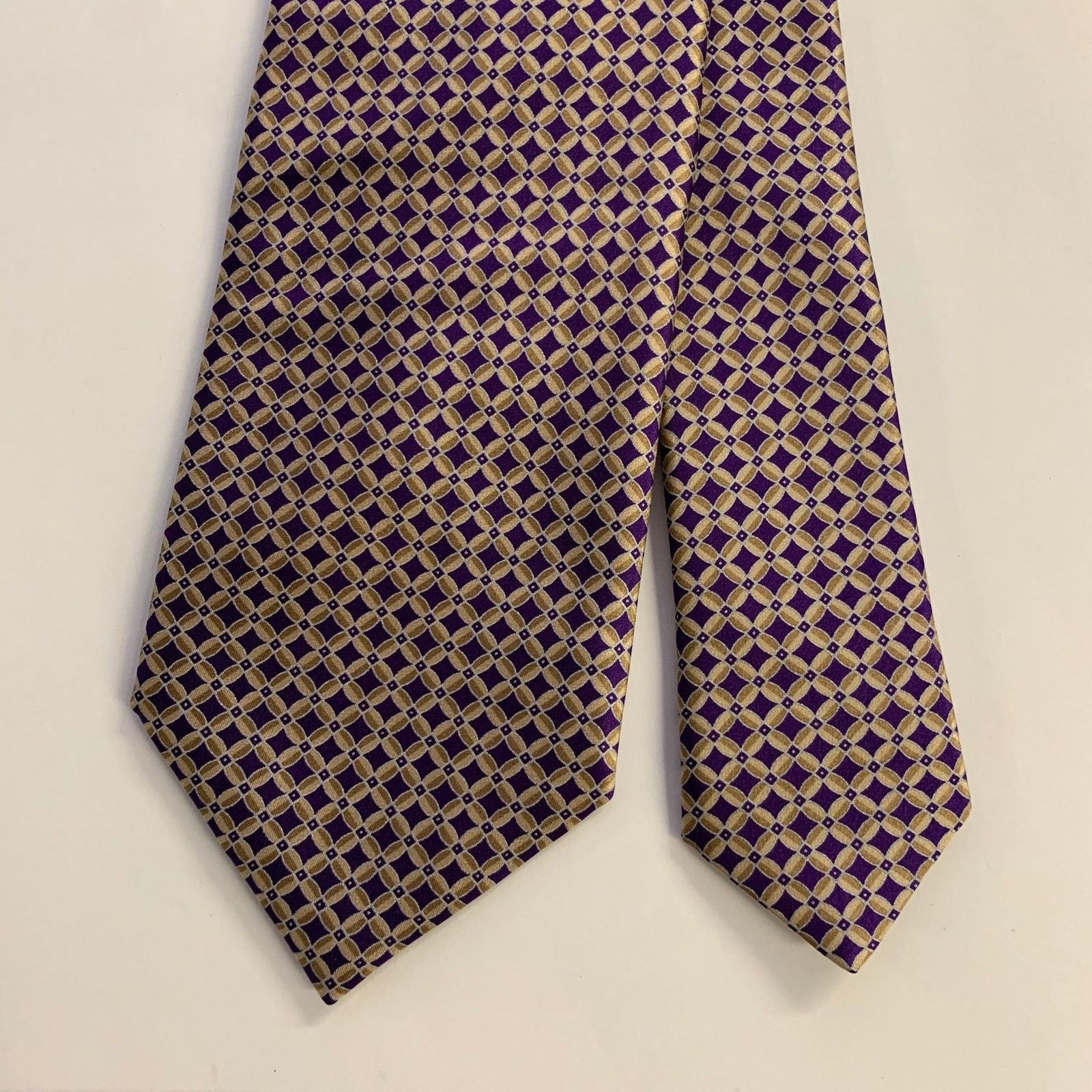 Brioni BRIONI Purple Tan Geometric Silk Tie Size ONE SIZE - 1 Thumbnail