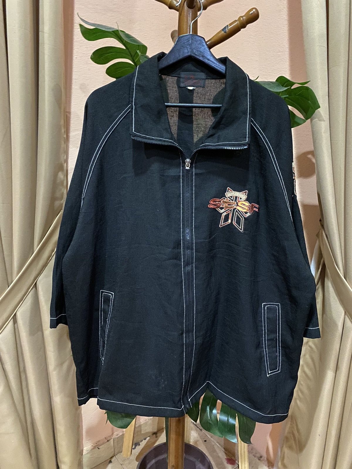 Vintage Santa Sports Black Zip-Up Jacket Streetwear Embroidered Size US XL / EU 56 / 4 - 7 Thumbnail