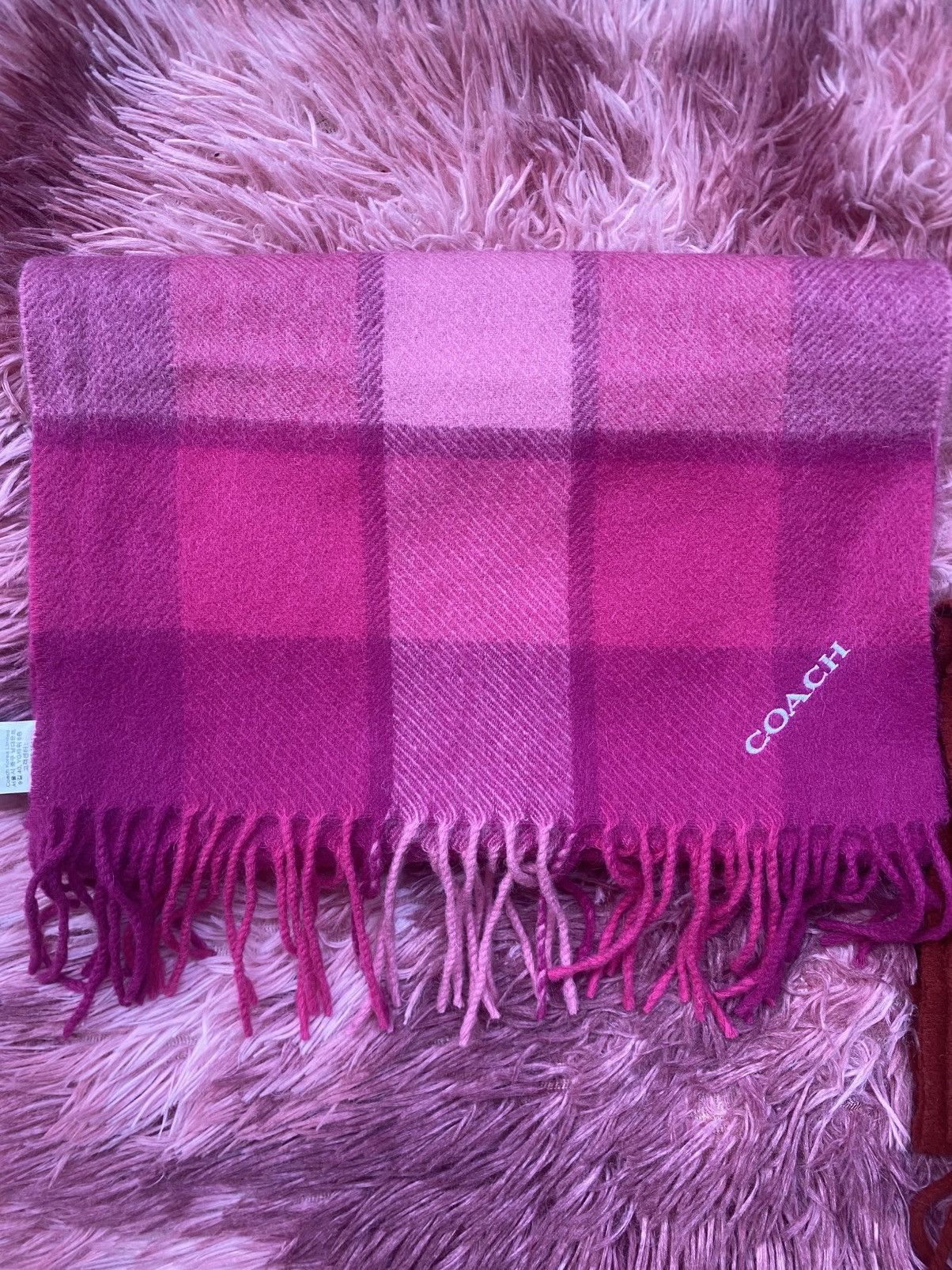 Coach Coach Check Pink Pattern Scarves Size ONE SIZE - 2 Thumbnail