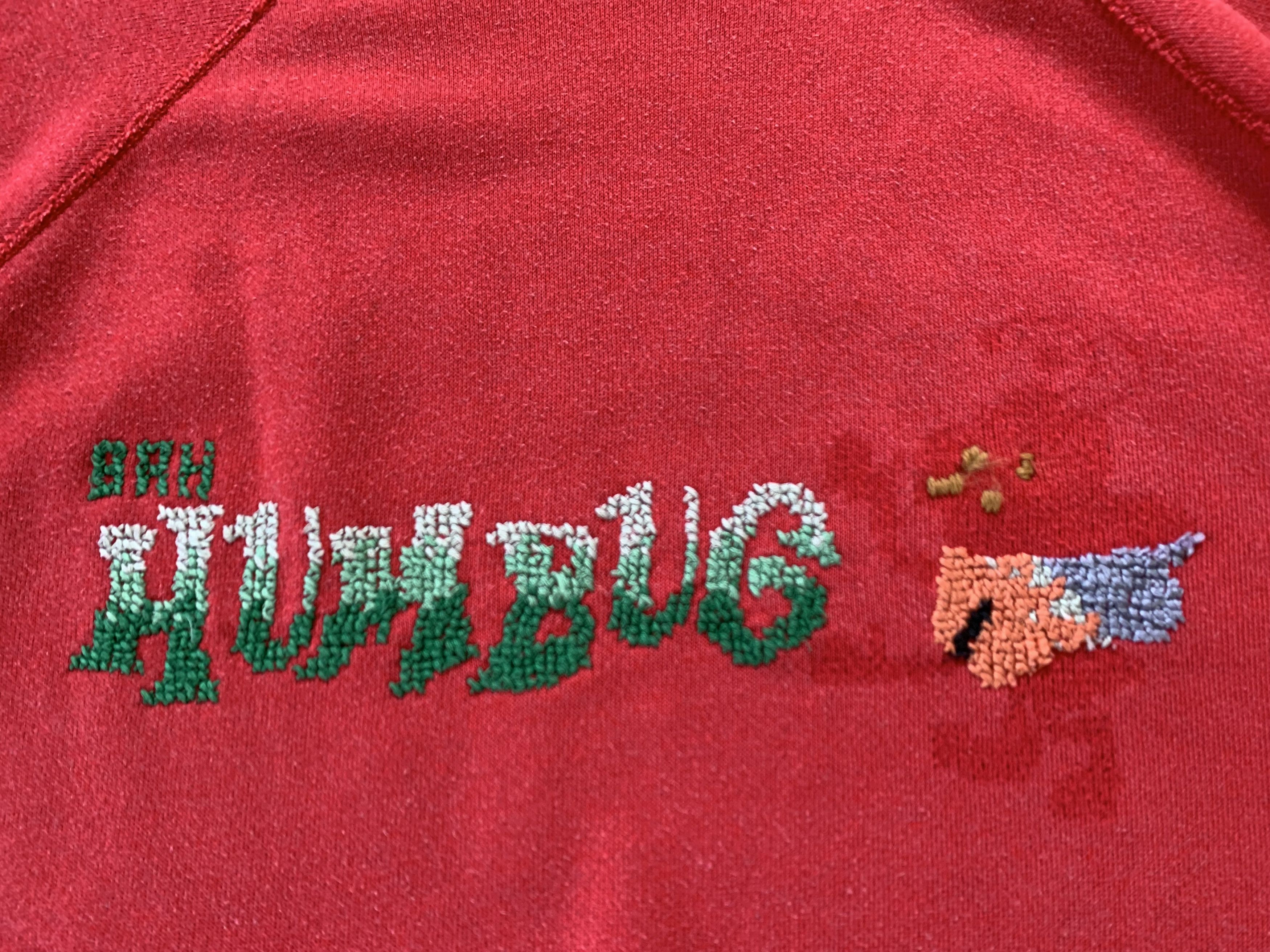 Hanes × Vintage Hanes Vintage Bah Humbug Embroidered Crewneck Sweatshirt Size US L / EU 52-54 / 3 - 6 Thumbnail