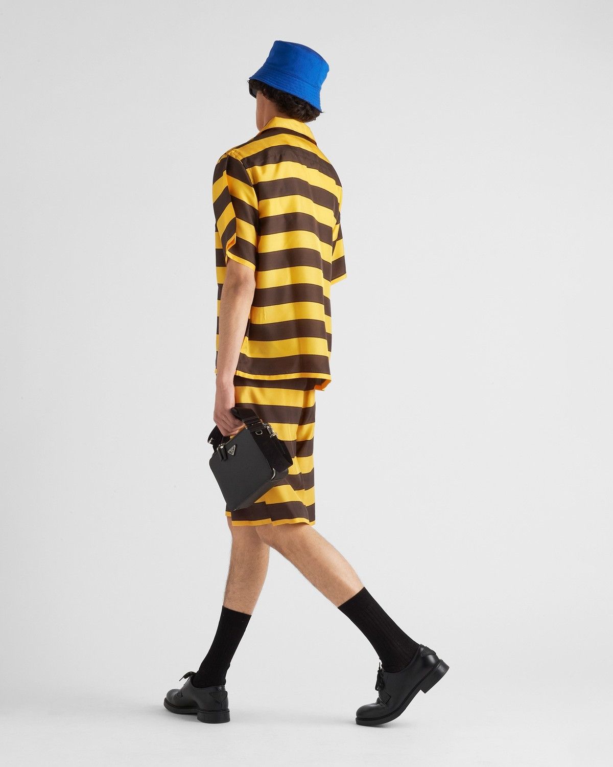 Prada oc11z0625 Short-Sleeved Printed Silk Shirt in Yellow/Brown Size US XL / EU 56 / 4 - 5 Thumbnail