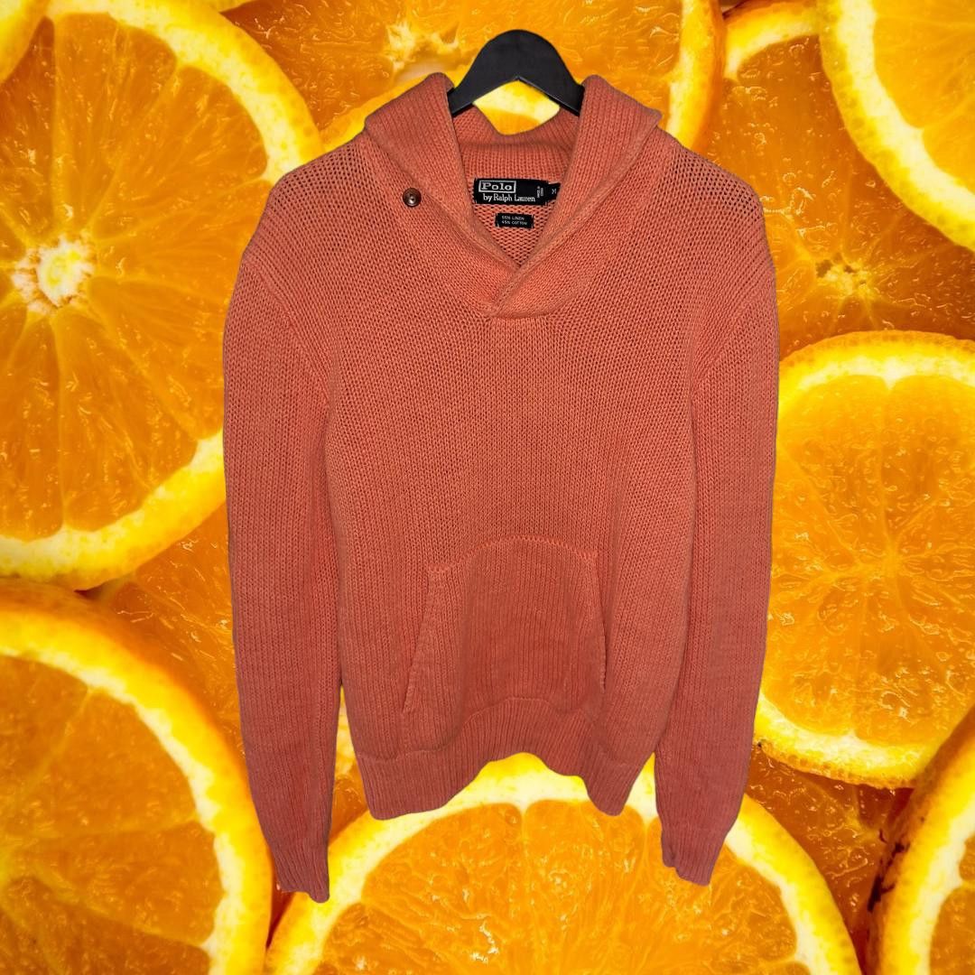Polo Ralph Lauren Polo Ralph Lauren Salmon Shawl Neck Sweater with Front Pocke Size US M / EU 48-50 / 2 - 1 Thumbnail