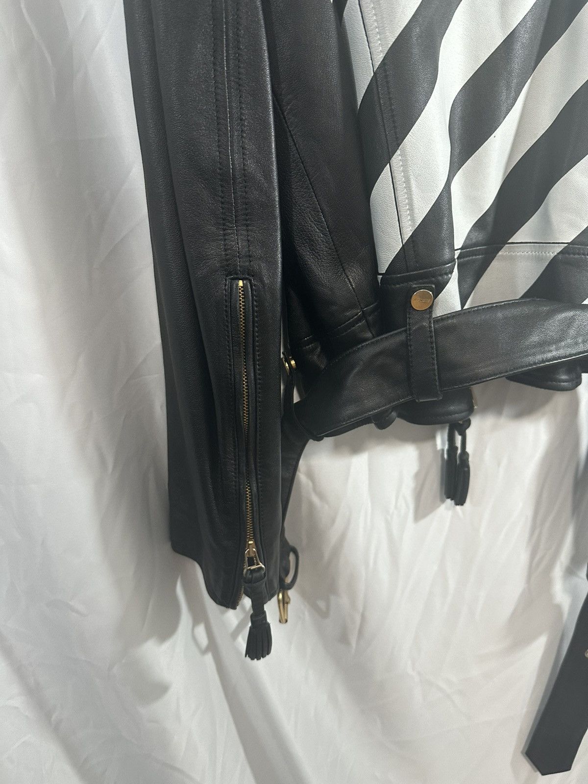 Off-White OFF WHITE LEATHER JACKET STRIPER Size US L / EU 52-54 / 3 - 16 Thumbnail