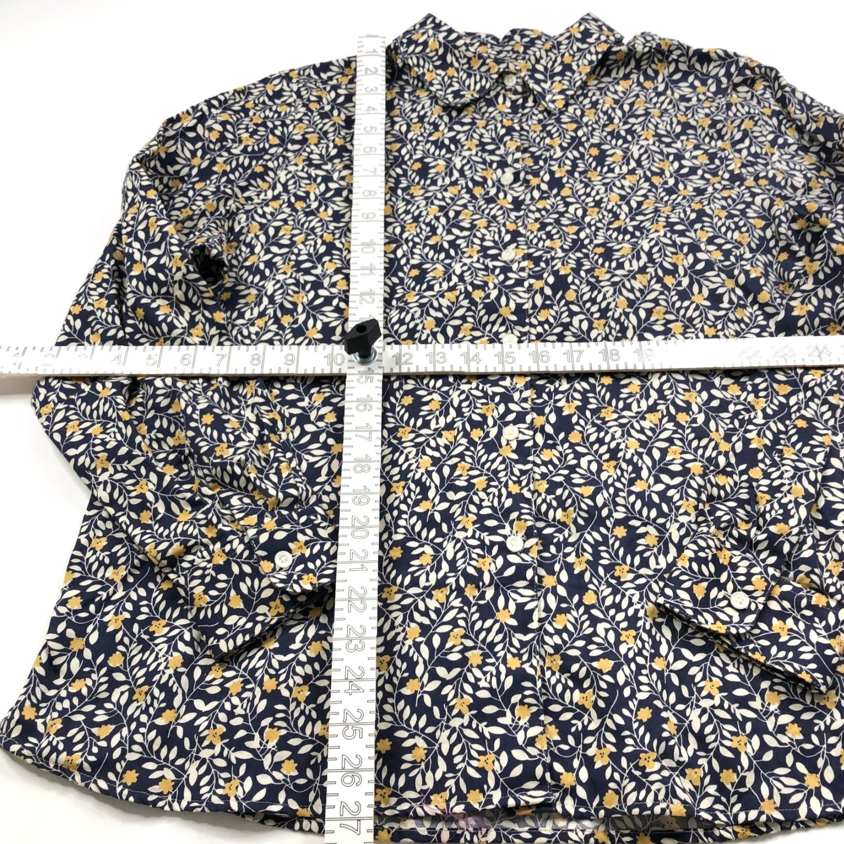Vintage Foxcroft Shirt Blue Floral 18 Wrinkle Free Shaped Long Sleeve All Over Print Button-Up Casual Women's Size XXL / US 16-18 / IT 52-54 - 3 Thumbnail