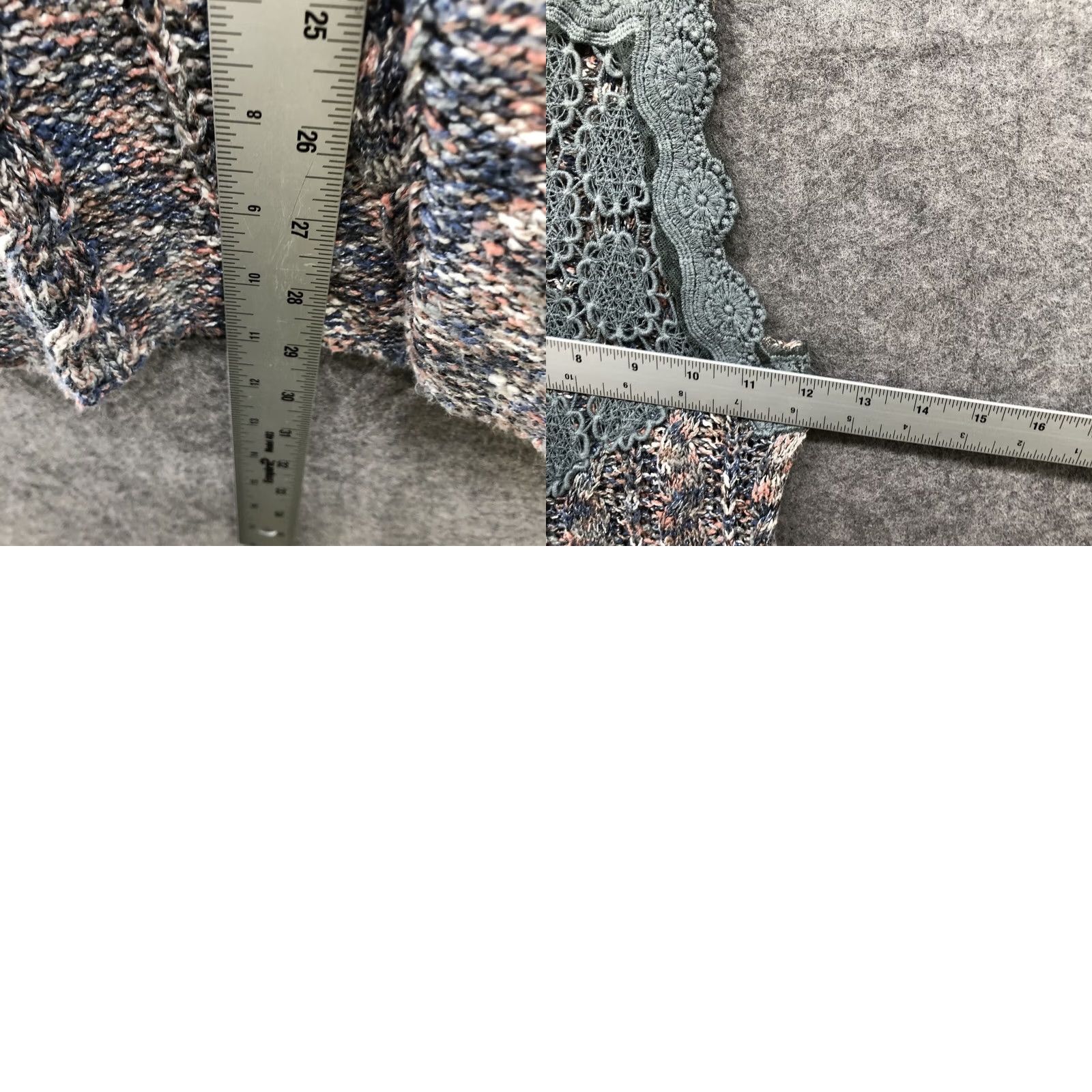 Free People VINTAGE Free People Knit Tank Top Womens XS Sweater Crochet Marled Gray Blue Tunic Size XS / US 0-2 / IT 36-38 - 8 Thumbnail