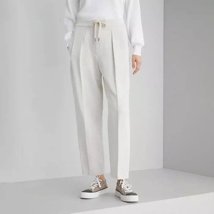 Brunello Cucinelli o1la1rc1a0425 Pants in White Size 28" / US 6 / IT 42 - 1 Thumbnail