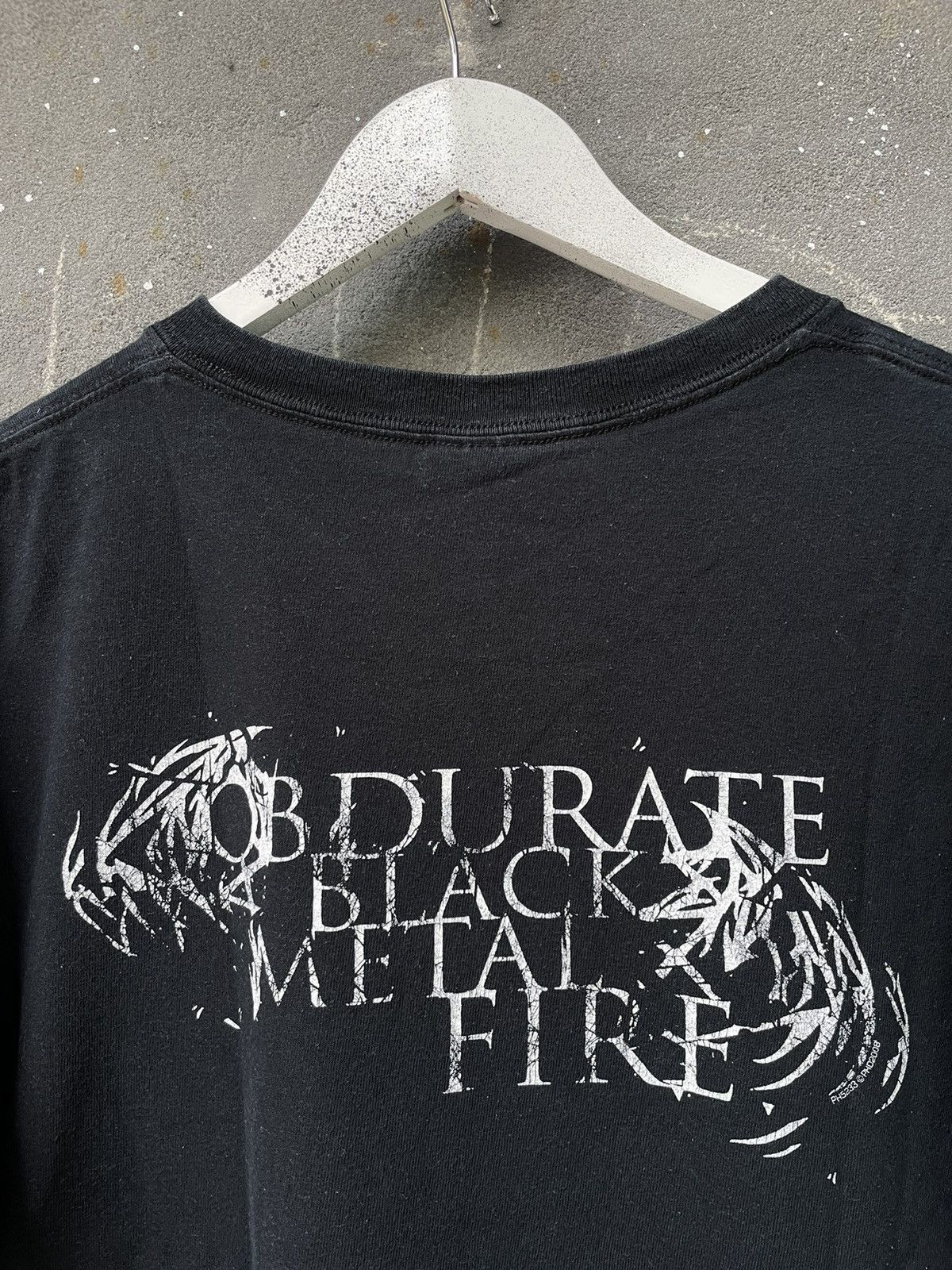 Band Tees × Vintage Vintage Obdurate Black Metal Fire T-Shirt 2008 Pentagram Size US L / EU 52-54 / 3 - 6 Thumbnail