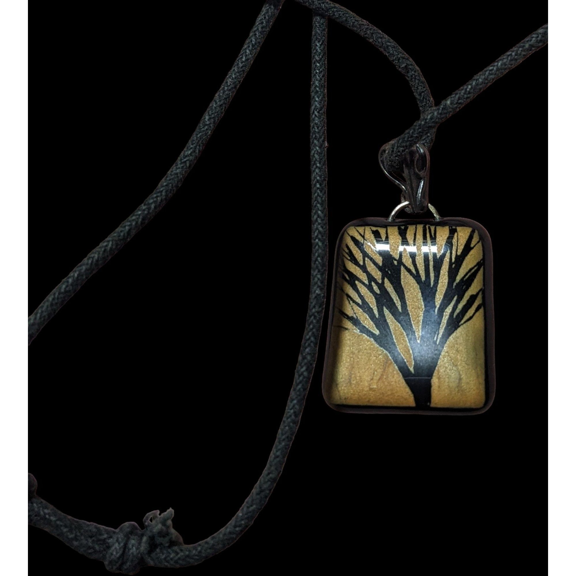 Other Nature Inspired Painted Tree Glass Pendant Necklace Size ONE SIZE - 3 Thumbnail
