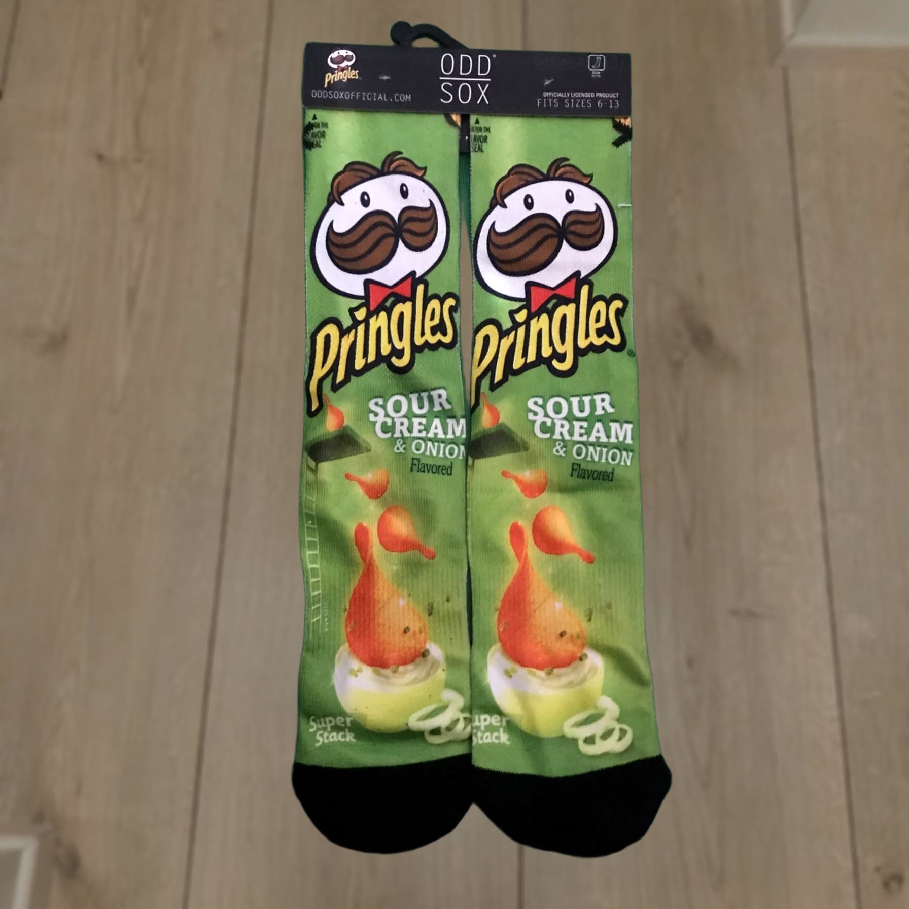 Vintage Odd Sox Crew Socks Green Sour Cream Onions One Size 6-11 Men Casual Polyester Spandex Socks Size ONE SIZE - 1 Thumbnail