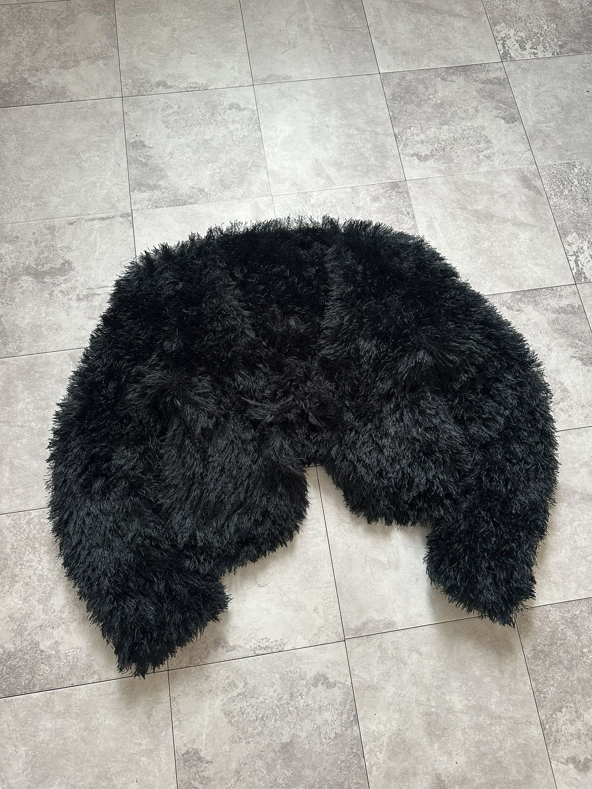 Opium Fuzzy Cropped Knit Cardigan Rick Owens Style Jacket