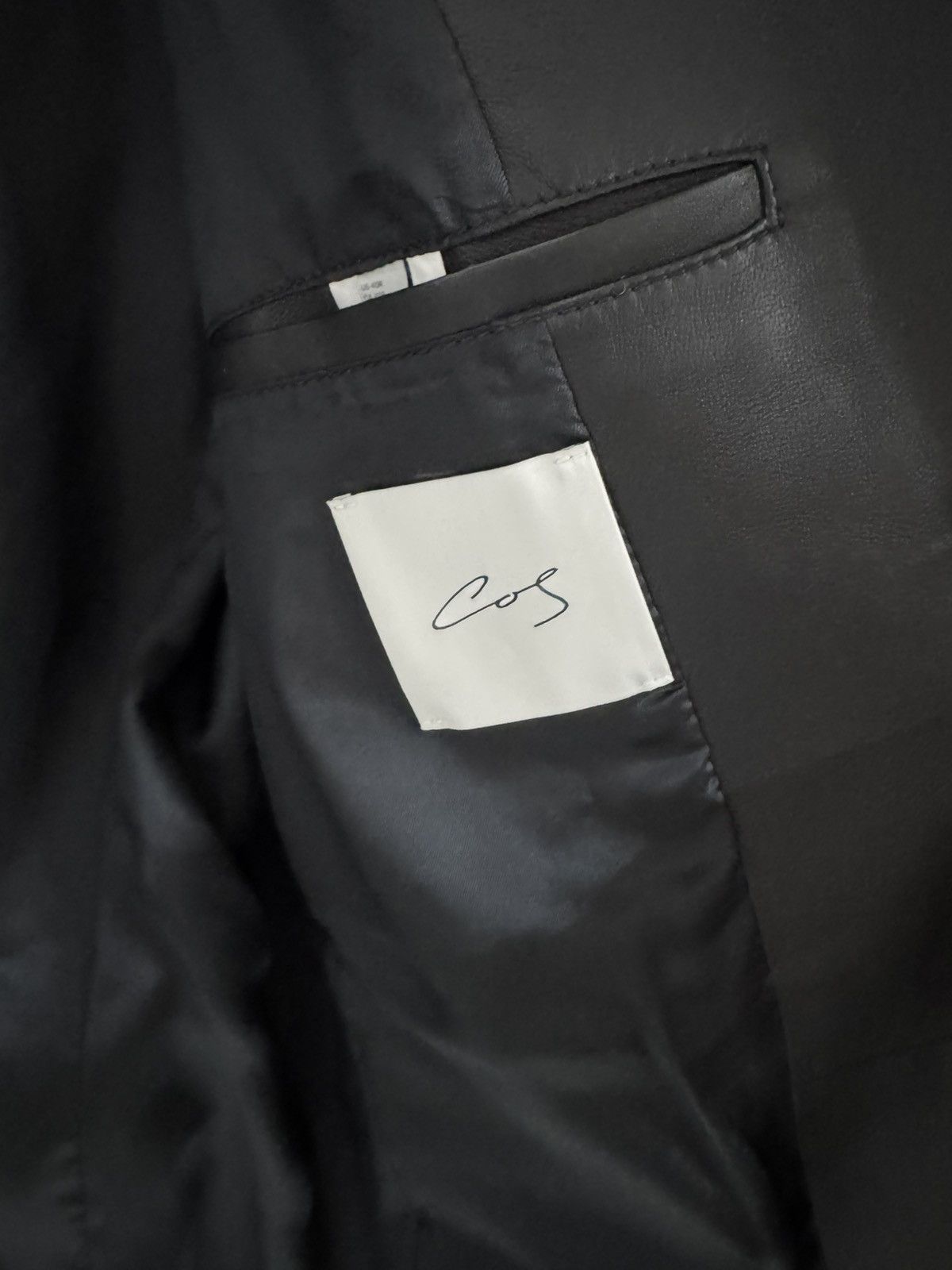 Cos COS Black Leather Blazer – Lambskin – Size 40R – Minimalist Size US M / EU 48-50 / 2 - 2 Thumbnail