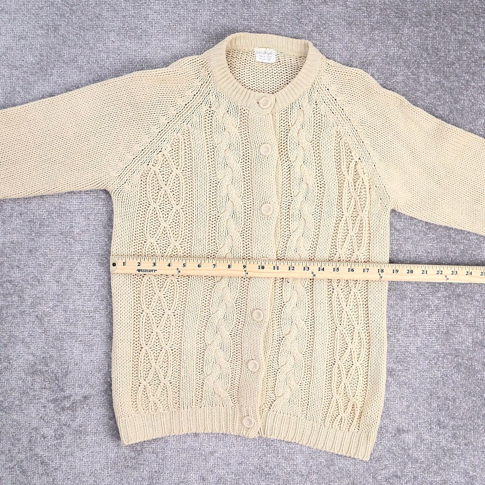 Vintage VINTAGE Beige Cable Knit Cardigan Sweater Long Sleeve Womens M Size M / US 6-8 / IT 42-44 - 4 Thumbnail