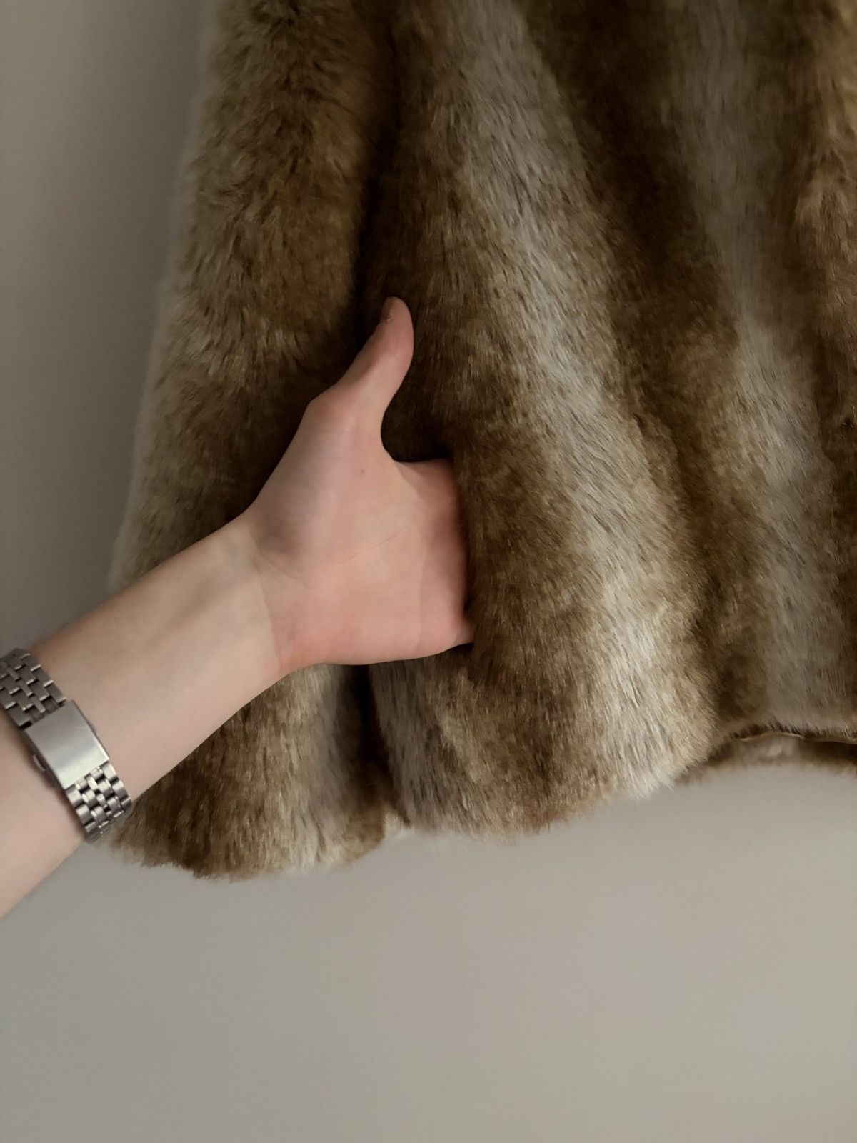Vintage Vintage Cropped Faux Fur Coat with Short Sleeves Size S / US 4 / IT 40 - 3 Thumbnail