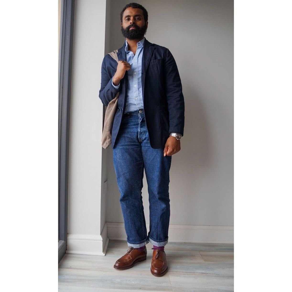 Christian Dior Monsieur Vintage Dior Navy Pinstripe Wool Dinner Jacket 42R | Classic Size 42R - 4 Thumbnail