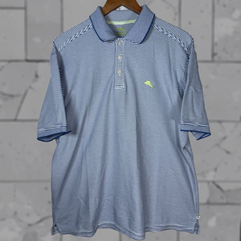 Tommy Bahama Tommy Bahama Polo Shirt Striped Multicolor Supima Cotton Blend Mens Size L Size US L / EU 52-54 / 3 - 1 Thumbnail