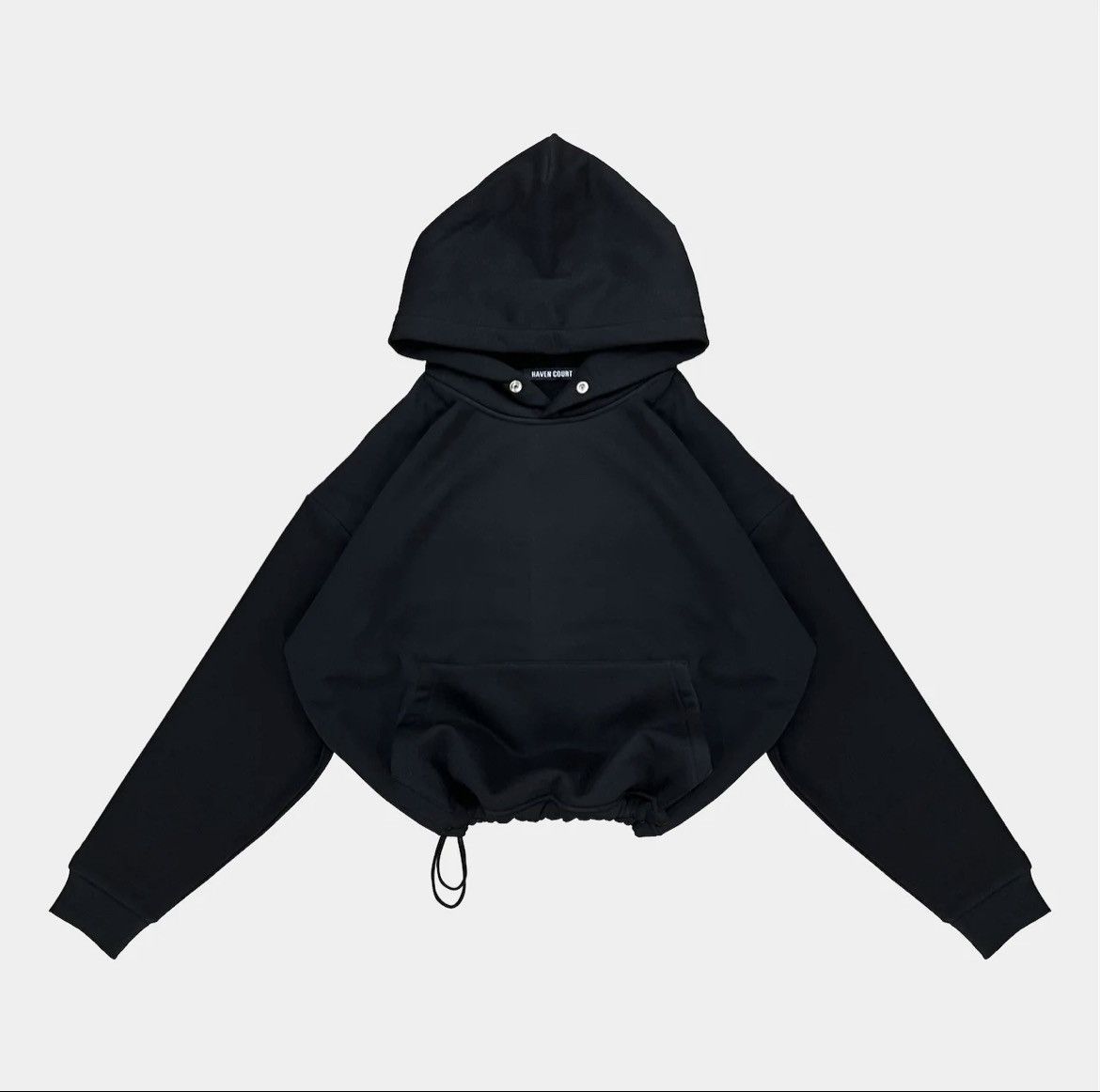 image of Haven Boxy Fleece Hoodie V3 - Adjustable in Black, Men's (Size Small)