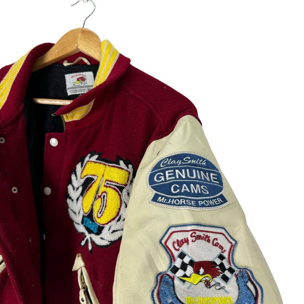 Sports Specialties ☀️CLAYSMITH MOONEYES FW2006 COWHIDE LEATHER VARSITY JACKET Size US L / EU 52-54 / 3 - 7 Thumbnail