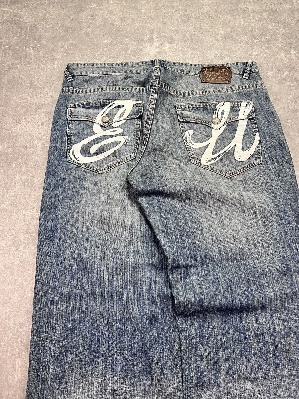 Ecko Unltd. Crazy 2000s Ecko Unltd. Grafitti Printed Flaps Baggy Jeans Size US 40 / EU 56 - 6 Thumbnail
