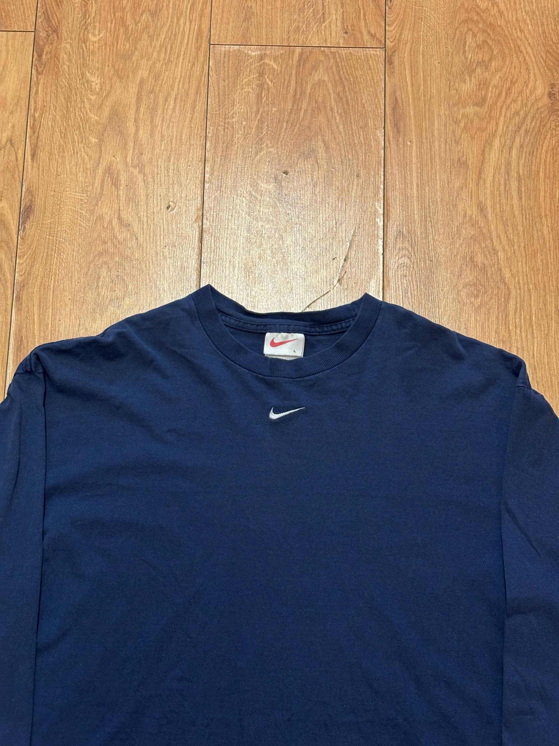 Nike 👕 Nike Vintage Longsleeve – Navy Blue Size US L / EU 52-54 / 3 - 3 Thumbnail