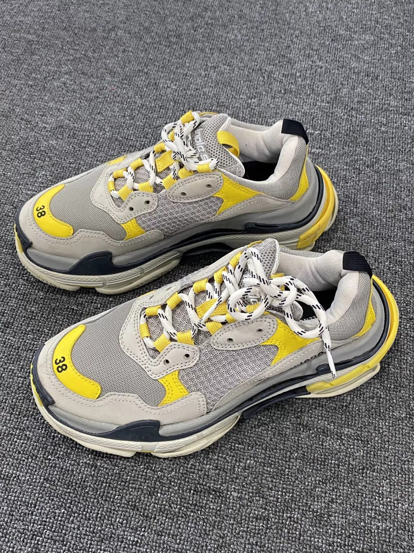 Balenciaga Balenciaga Triple S Dad Shoes 98 New 38 Yellow-Gray Size US 7.5 / IT 37.5 - 1 Thumbnail