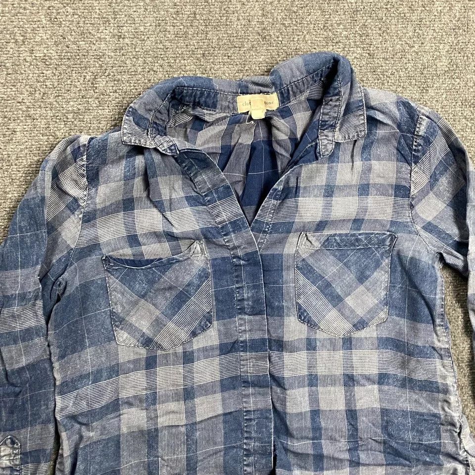 Other Cloth & Stone Top Womens Small Blue Window Pane Check Size S / US 4 / IT 40 - 3 Thumbnail