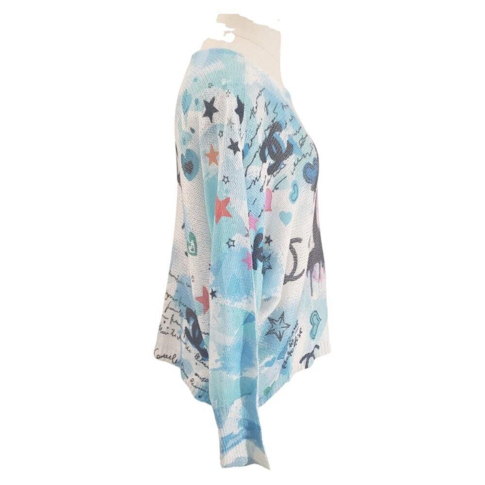 Designer CT1989 Gigi Moda Blue & White Sweater S Size S / US 4 / IT 40 - 3 Thumbnail