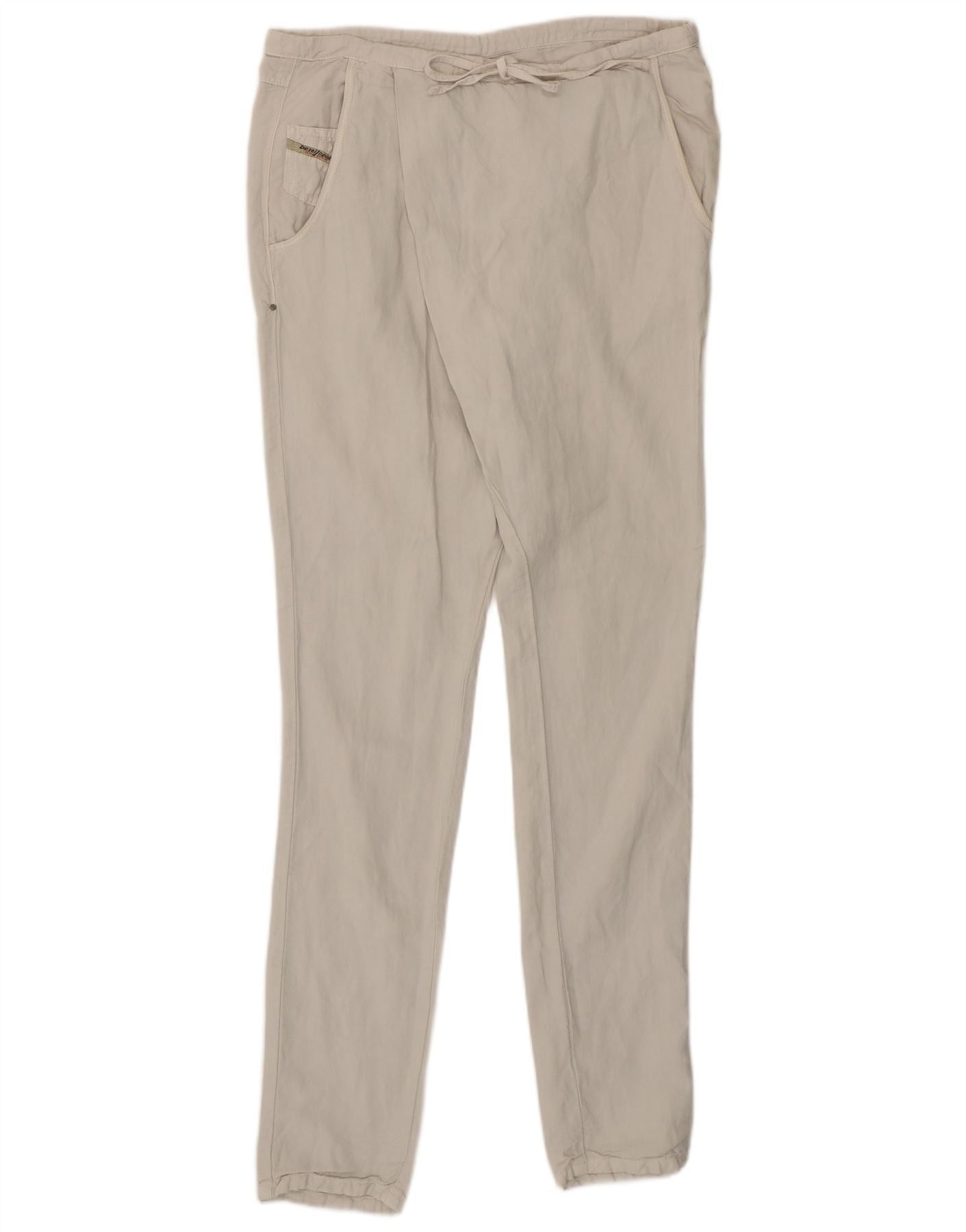 Diesel Womens Skinny Chino Trousers W28 L32 Off White Cotton Size 24" / US 00 / IT 34 - 1 Thumbnail