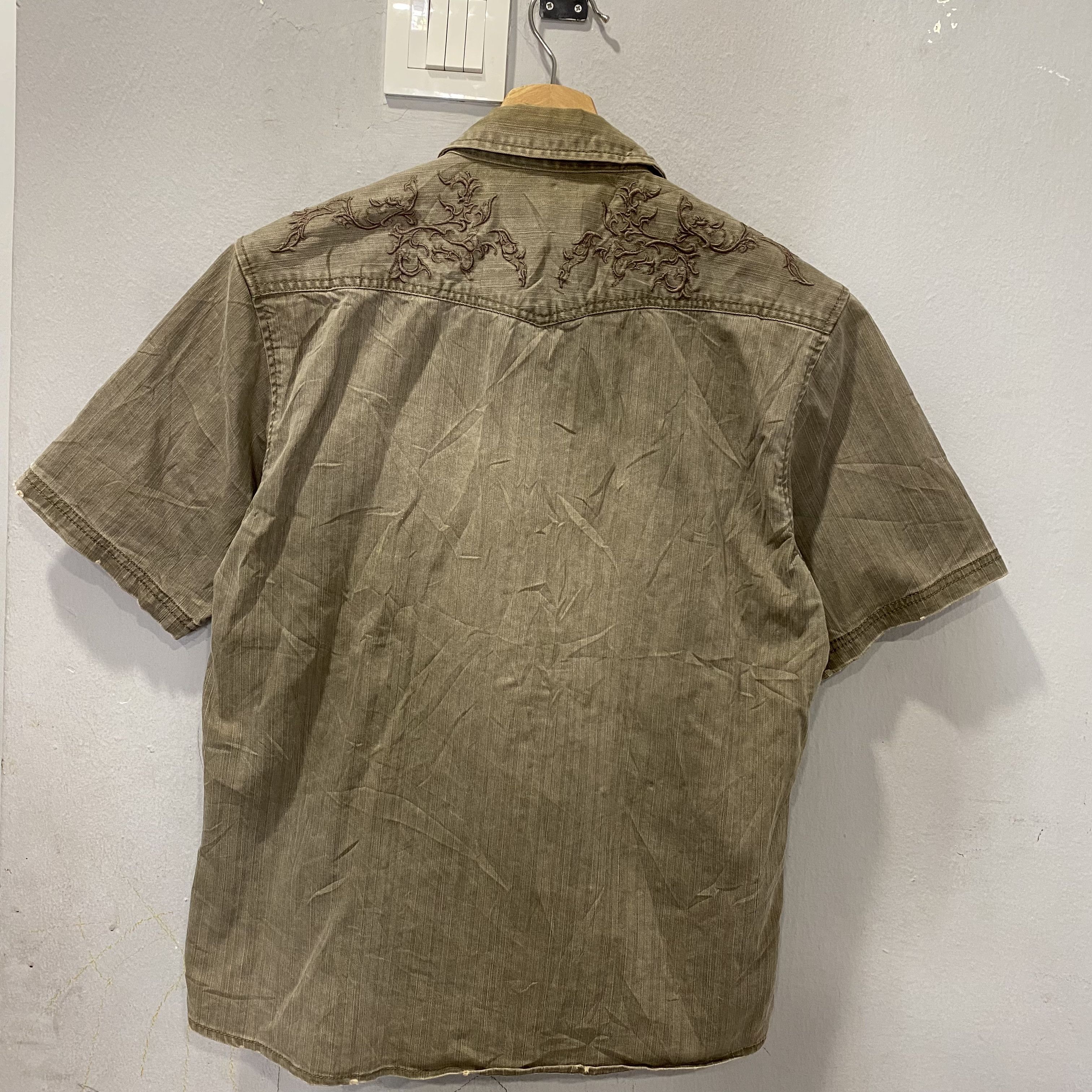 Tornado Mart Tornado Mart Japan Punk gothic embroidery faded button shirt Size US M / EU 48-50 / 2 - 9 Thumbnail