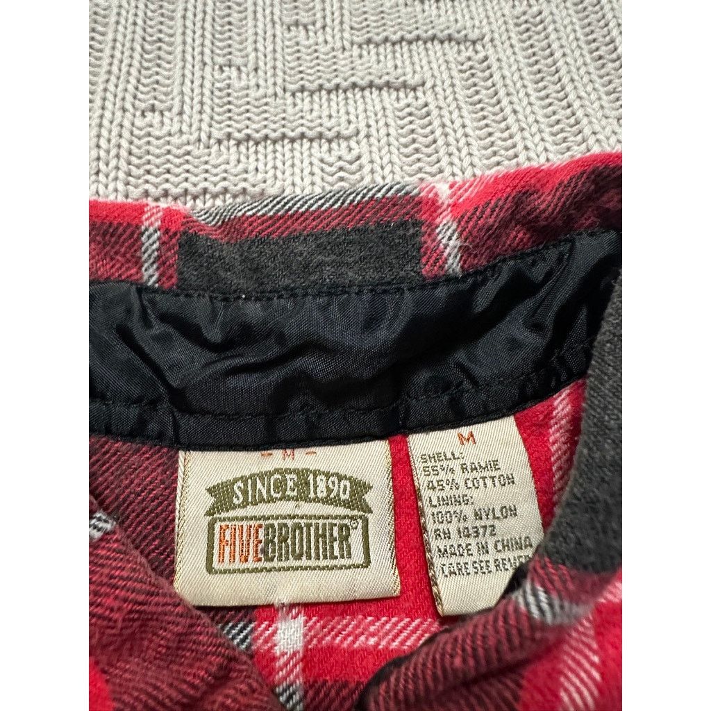 FiveBrother Five Brother red buffalo plaid flannel button down size M Size US M / EU 48-50 / 2 - 4 Thumbnail