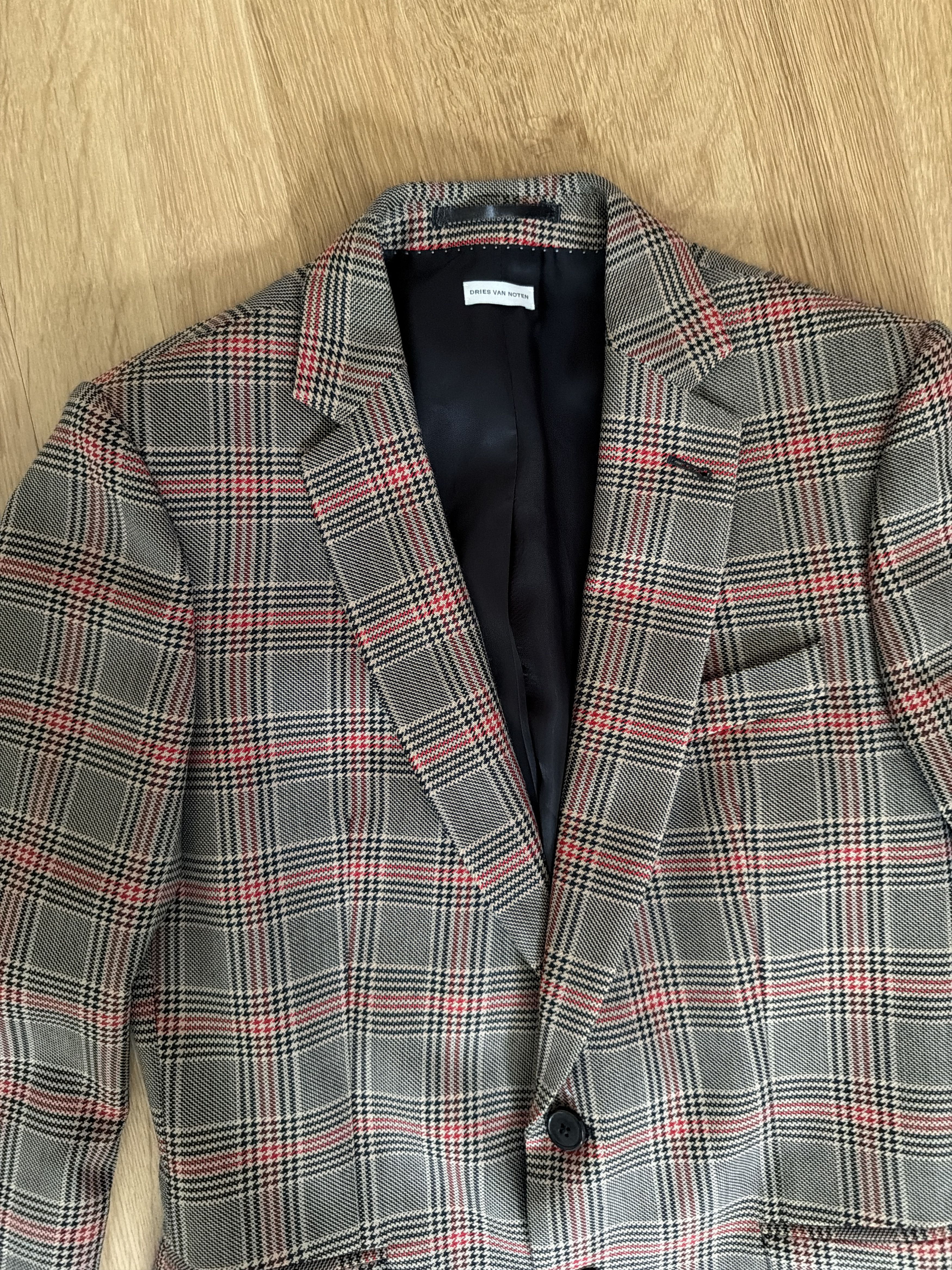 Dries Van Noten Prince of Wales Checked Wool Blazer Size 36R - 2 Thumbnail