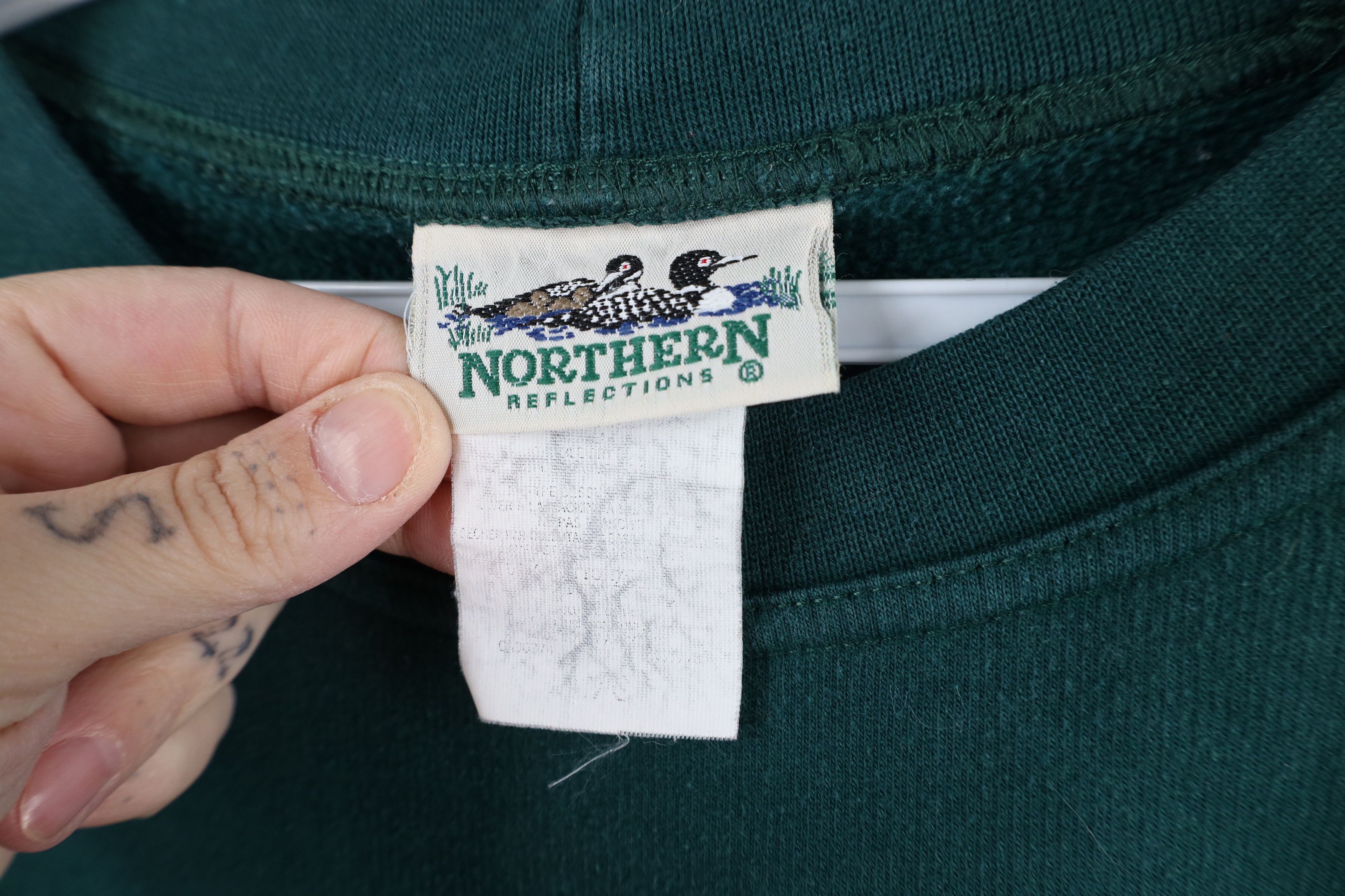 Vintage Vintage 90s Christmas Snowman Farmhouse Cat Sweatshirt Green Size XL / US 12-14 / IT 48-50 - 10 Thumbnail