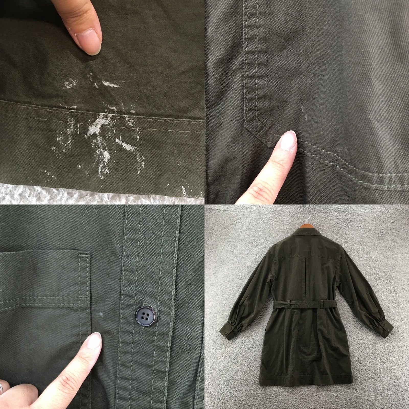 Banana Republic Banana Republic Long Sleeve Shirtdress Dress Womens M Green Collared Pockets Size M / US 6-8 / IT 42-44 - 8 Thumbnail