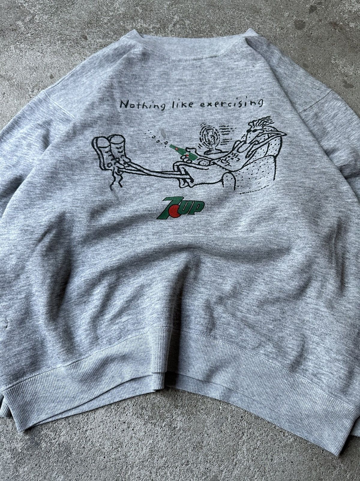 Pepsi 80s Vintage 7up PromoGraphic Sweatshirt Boxy Crewneck Size US 28 / EU 44 - 7 Thumbnail