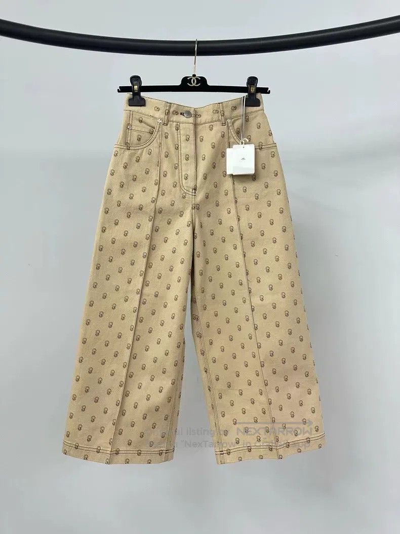 Hermes Hermes Printed denim cropped pants Size 24" / US 00 / IT 34 - 1 Thumbnail