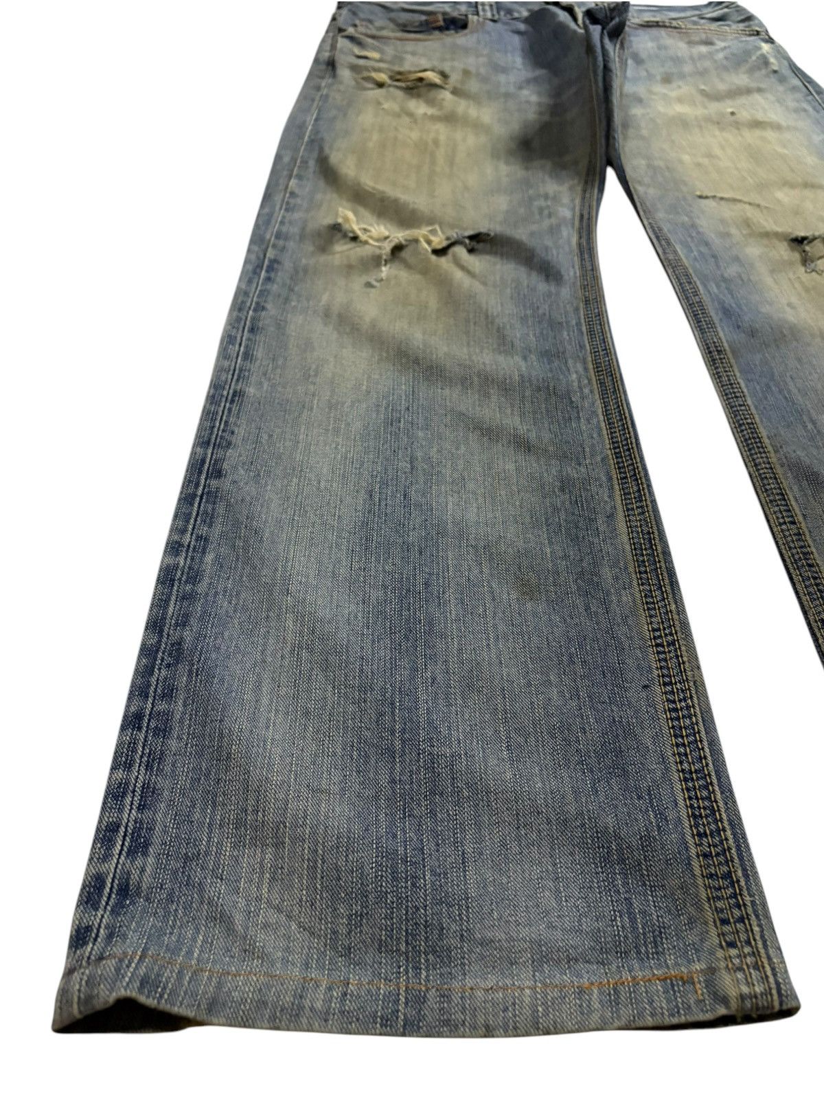 Edwin × Japanese Brand Exclusive Vintage Edwin XVS Mud Wash Distressed Baggy Jeans Size US 36 / EU 52 - 6 Thumbnail