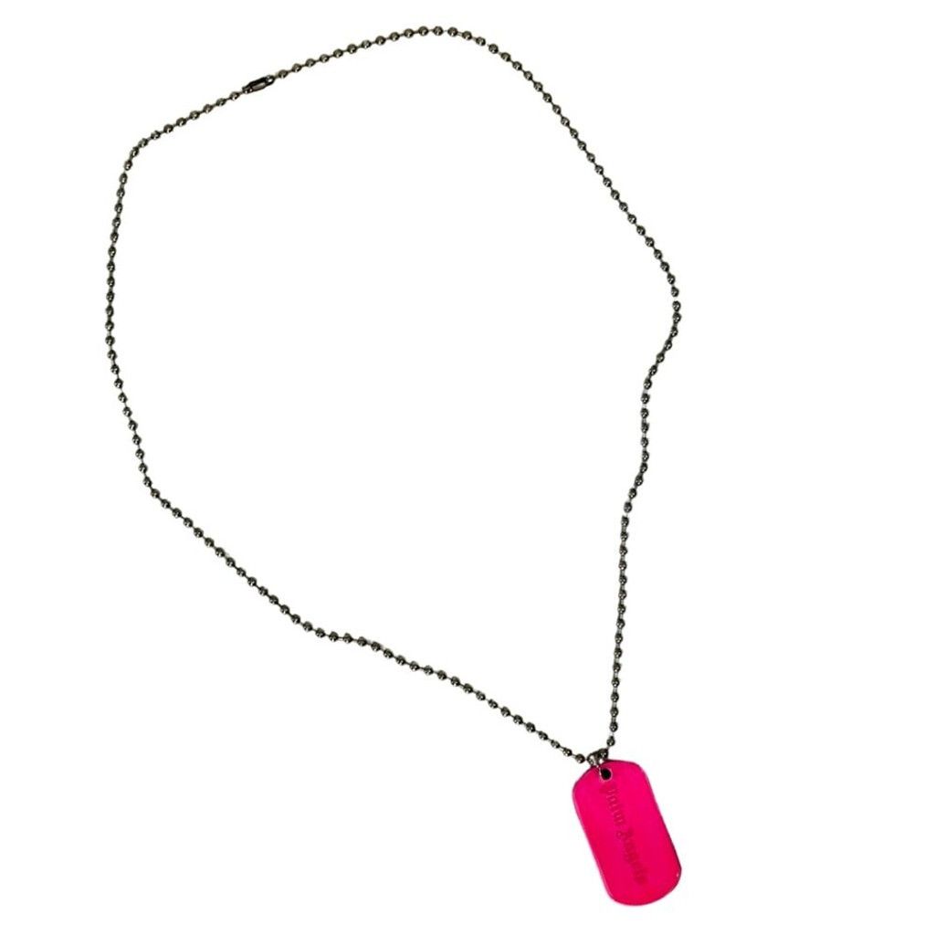 Palm Angels PALM ANGELS Women's Logo-engraved Dog Tag Necklace in Fuscia Size ONE SIZE - 3 Thumbnail